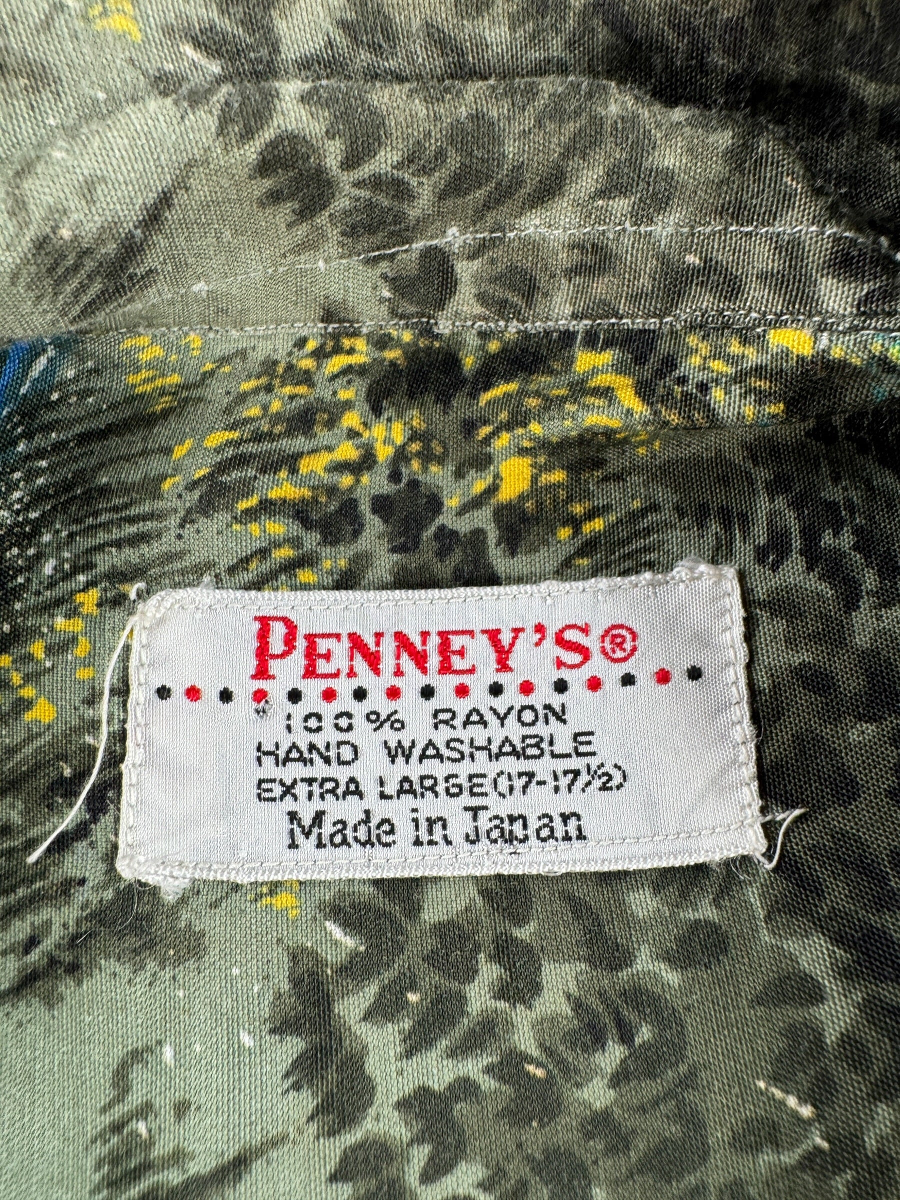 Tag on Vintage Penney's Sailing Themed Aloha Shirt SZ XL