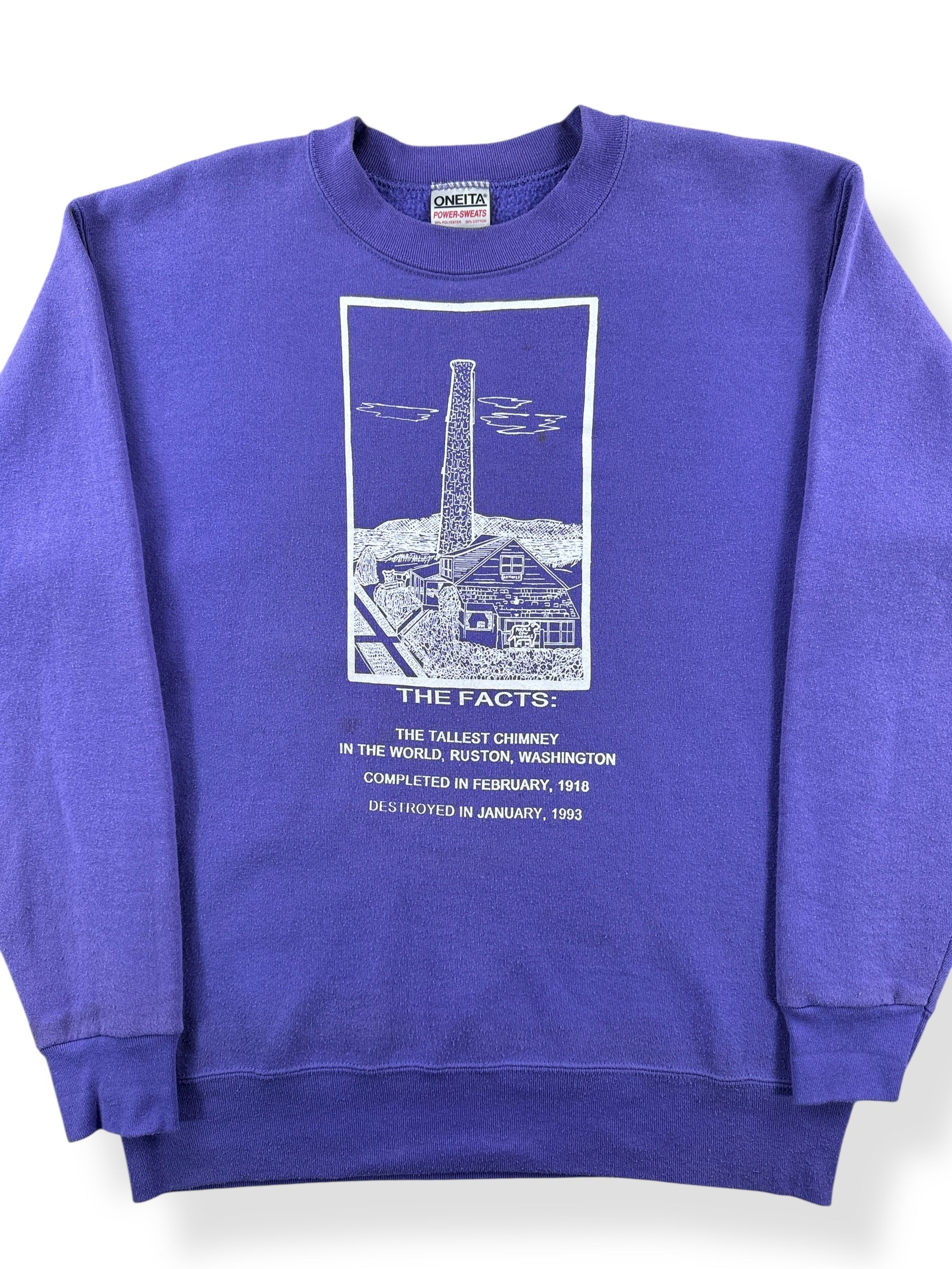 Front Close Up of Vintage Chimney Crewneck SZ M