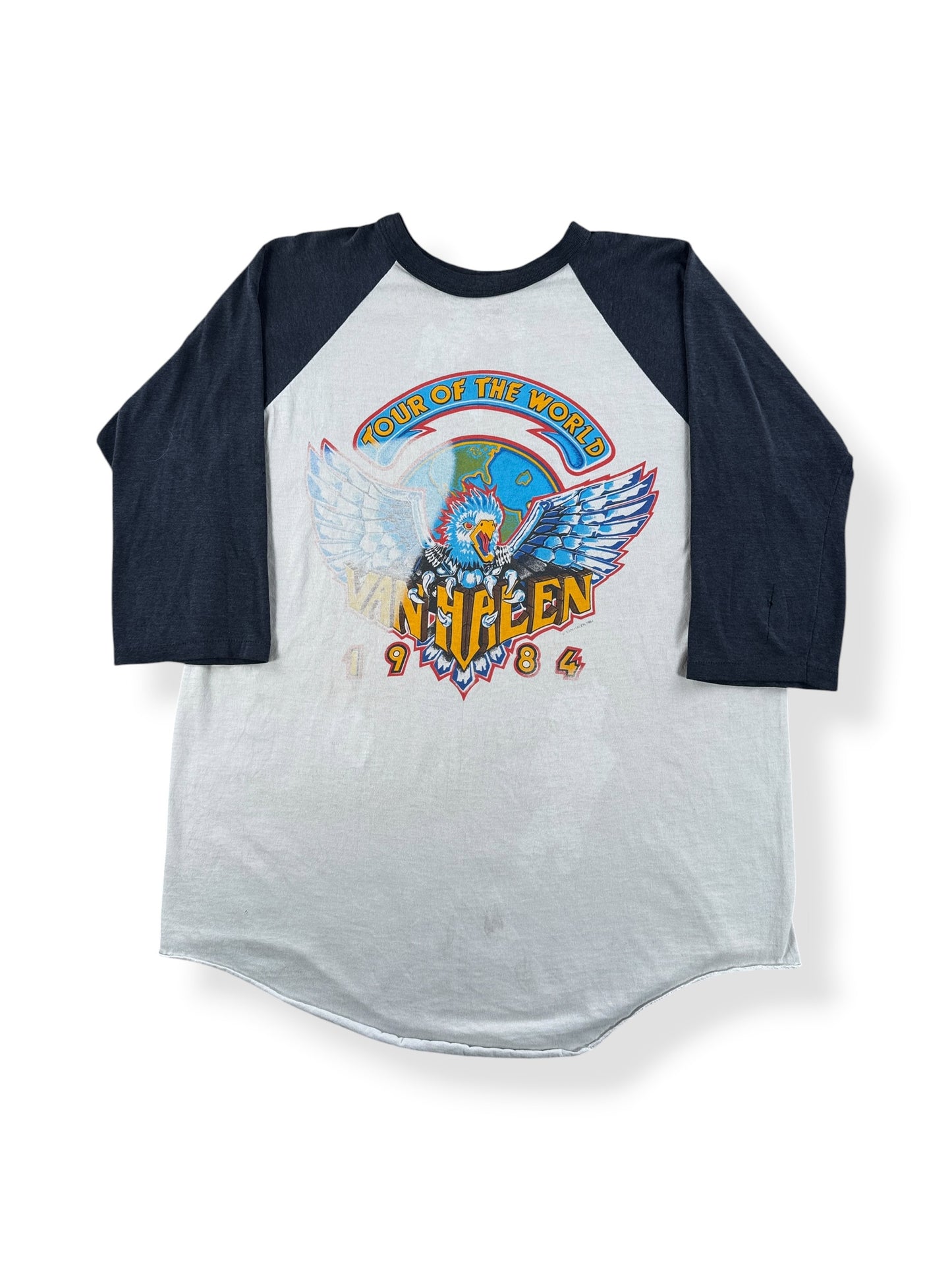 Front of Vintage 1984 Van Halen Raglan Band Tee SZ XL