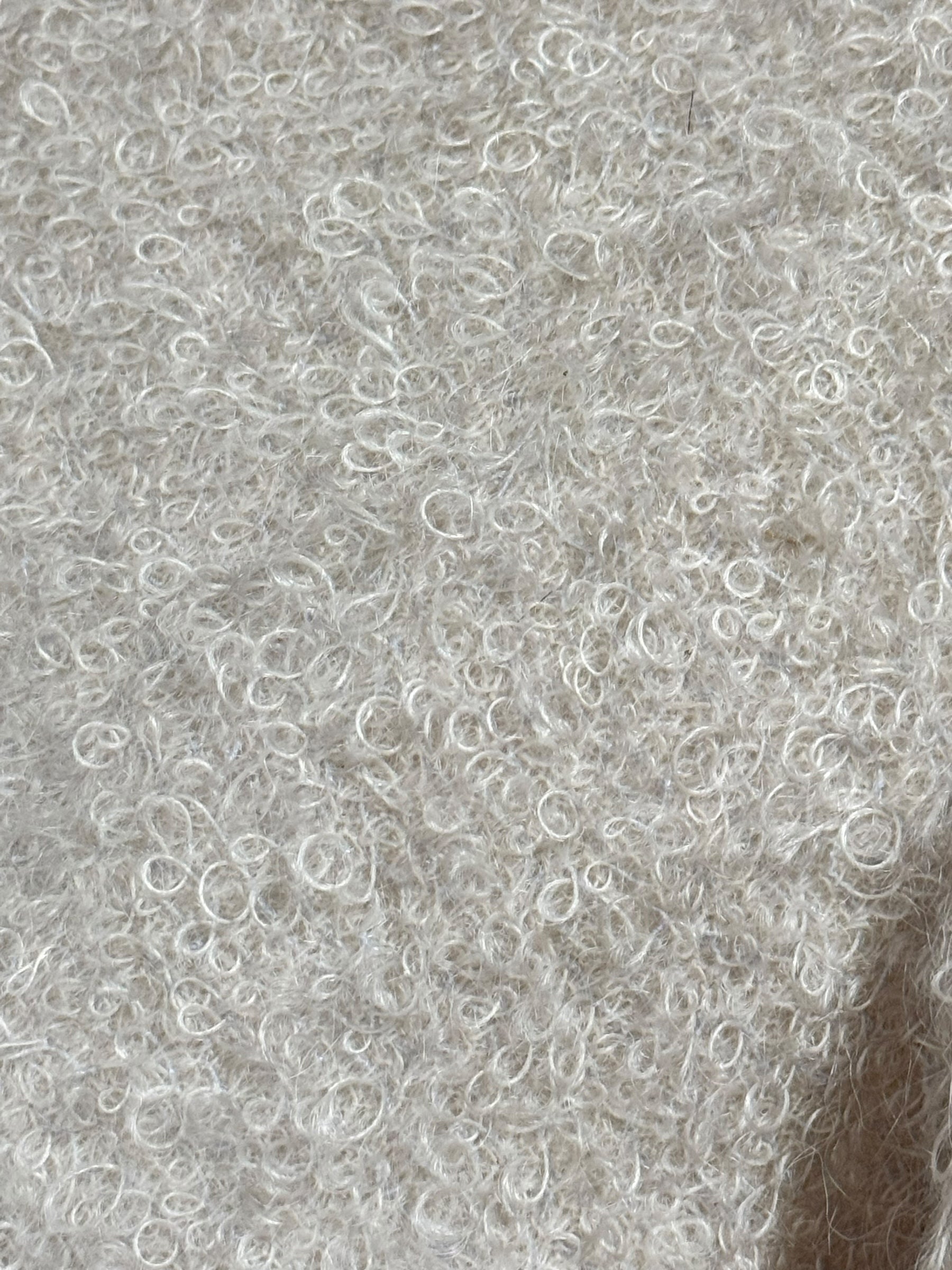 Texture view of 1960s White Loopy Boucle Dress S