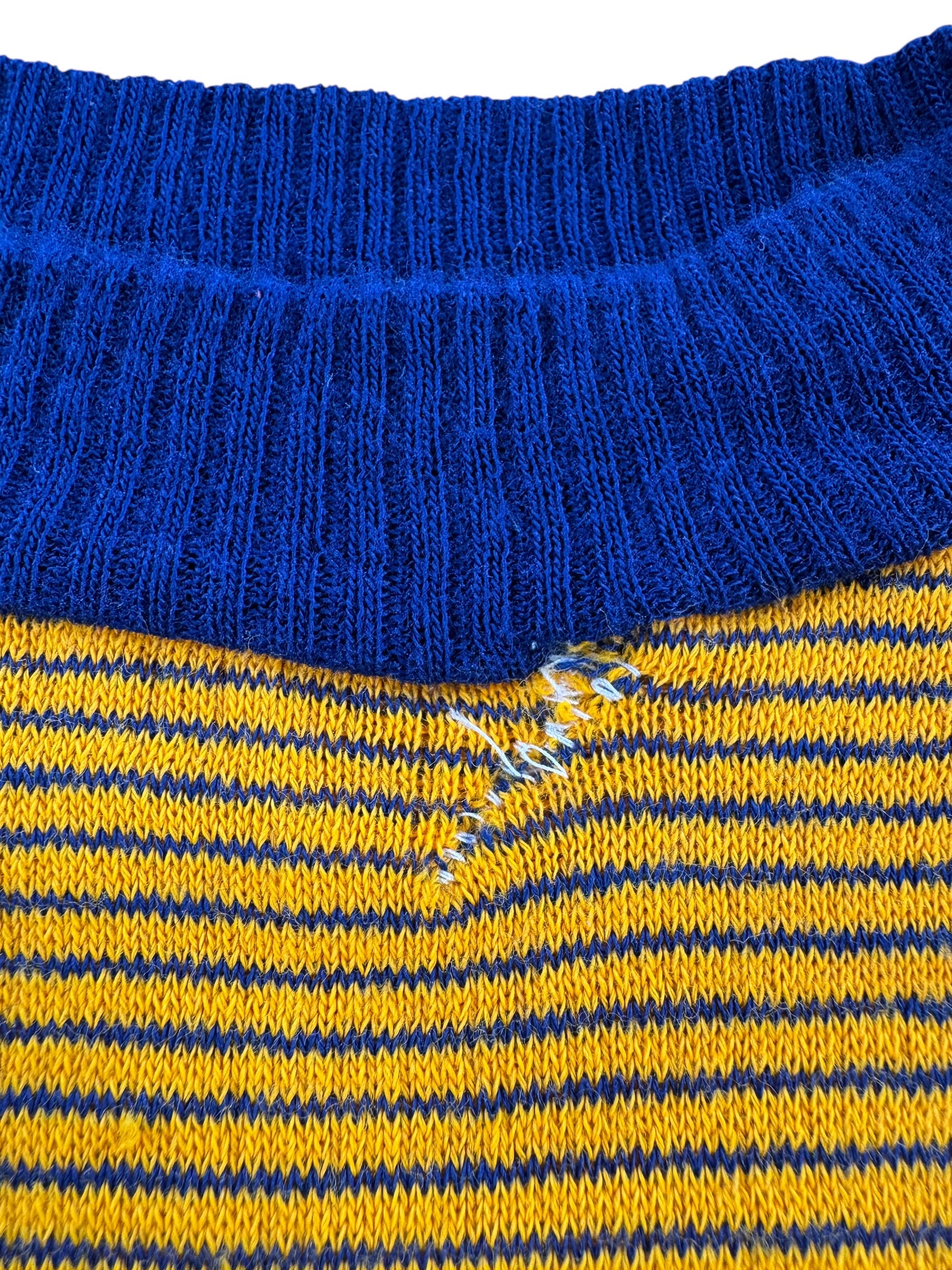 Repair on Vintage Towncraft Striped Creslan Crewneck SZ L (Fits M)