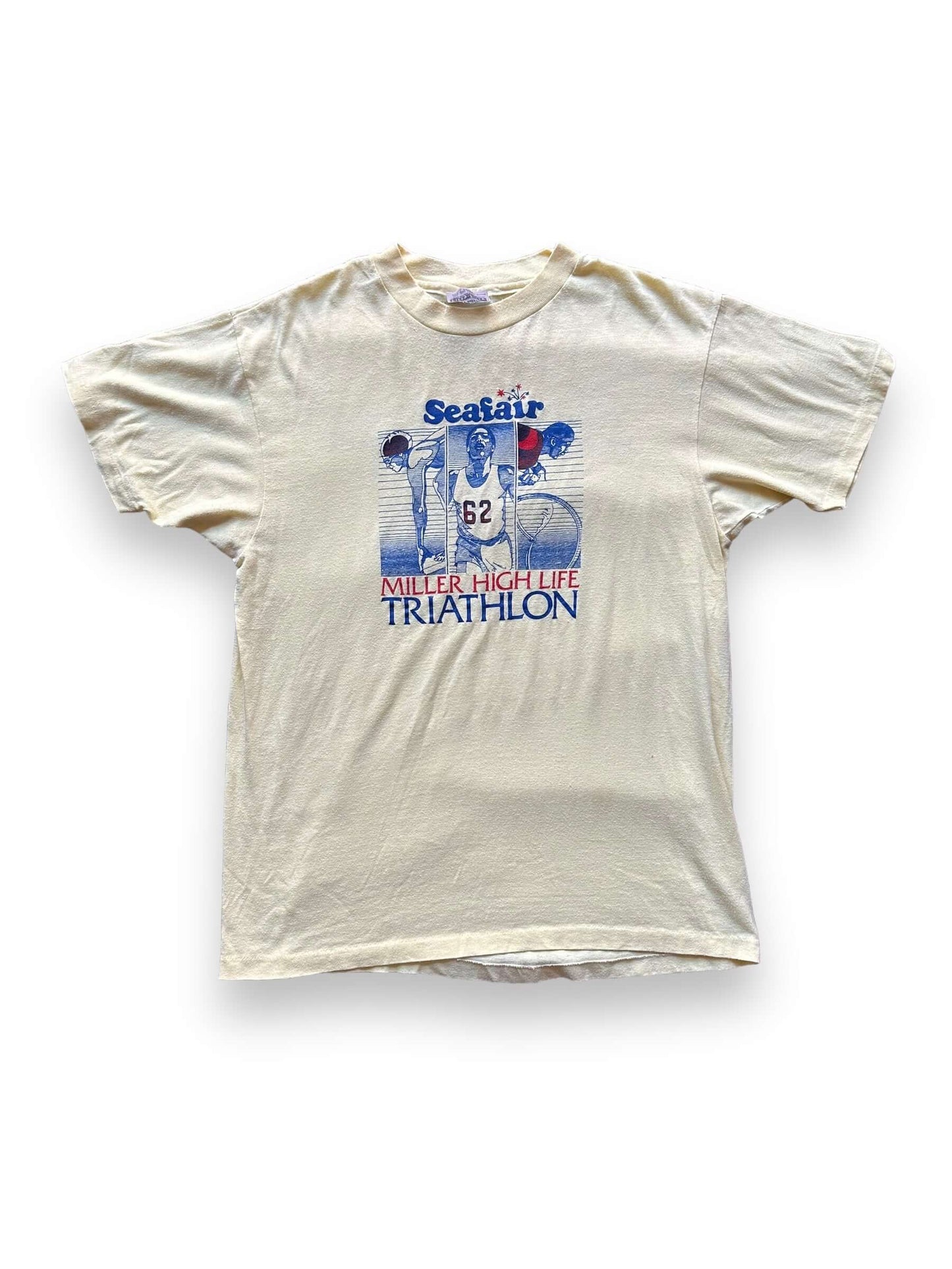 front of Vintage Seafair Miller Highlife Triathlon Tee SZ M