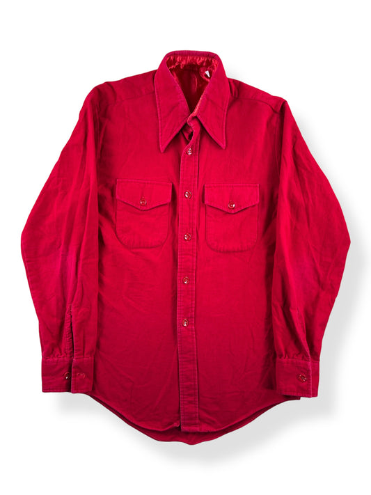 Front of Vintage Red Cotton Chamois Shirt SZ M