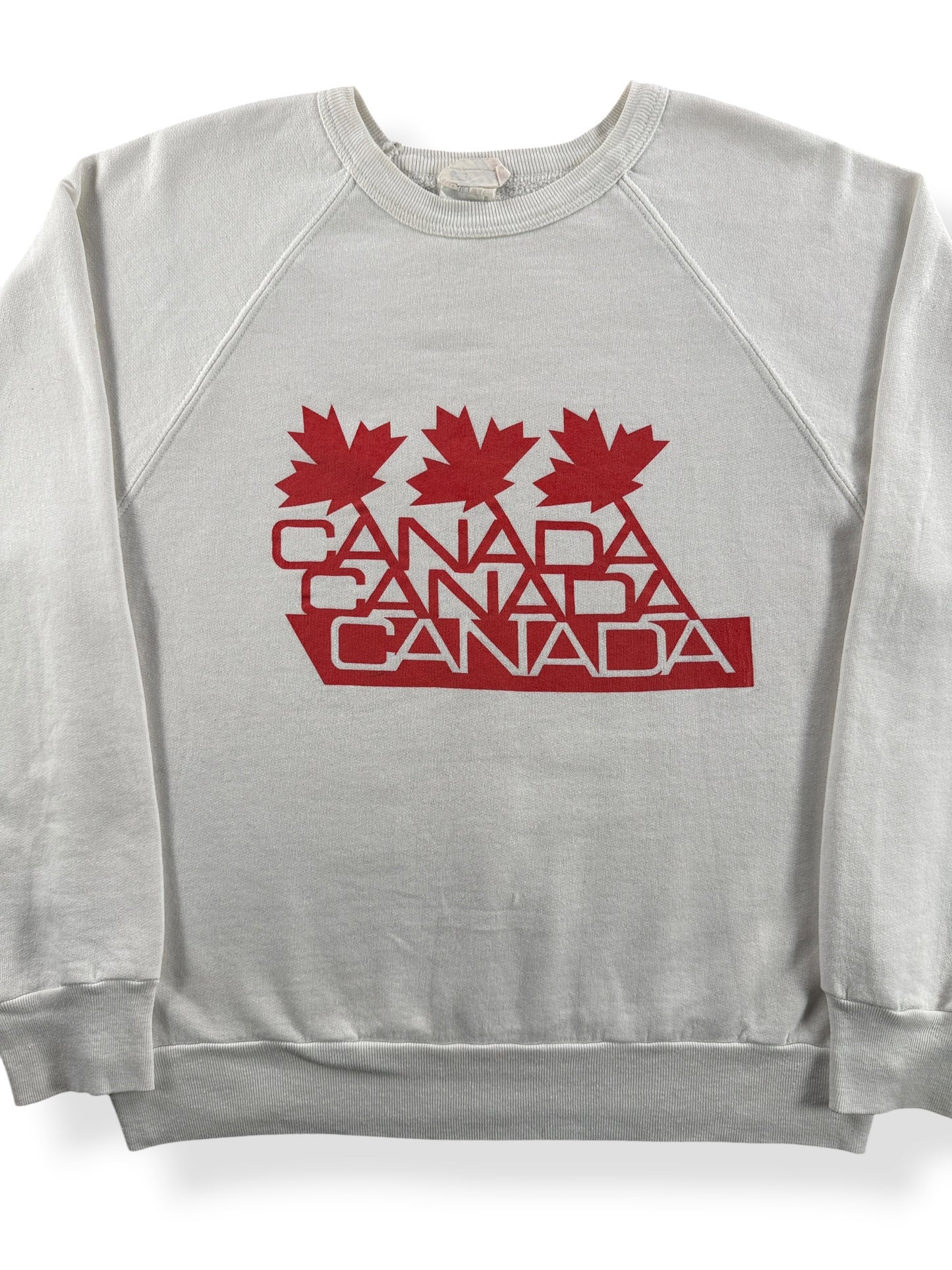 Close up of front on Vintage Canada Crewneck