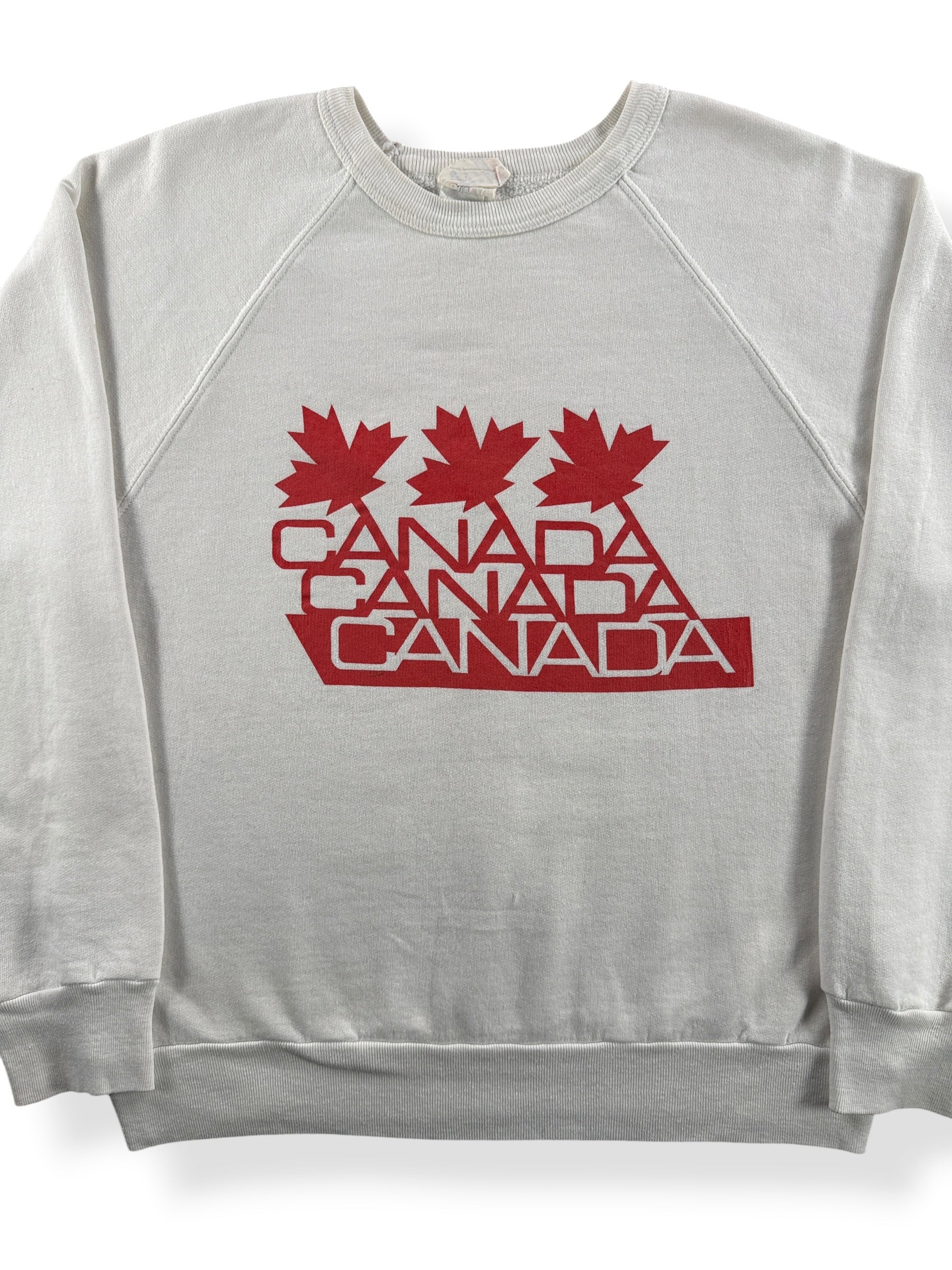 Close up of front on Vintage Canada Crewneck