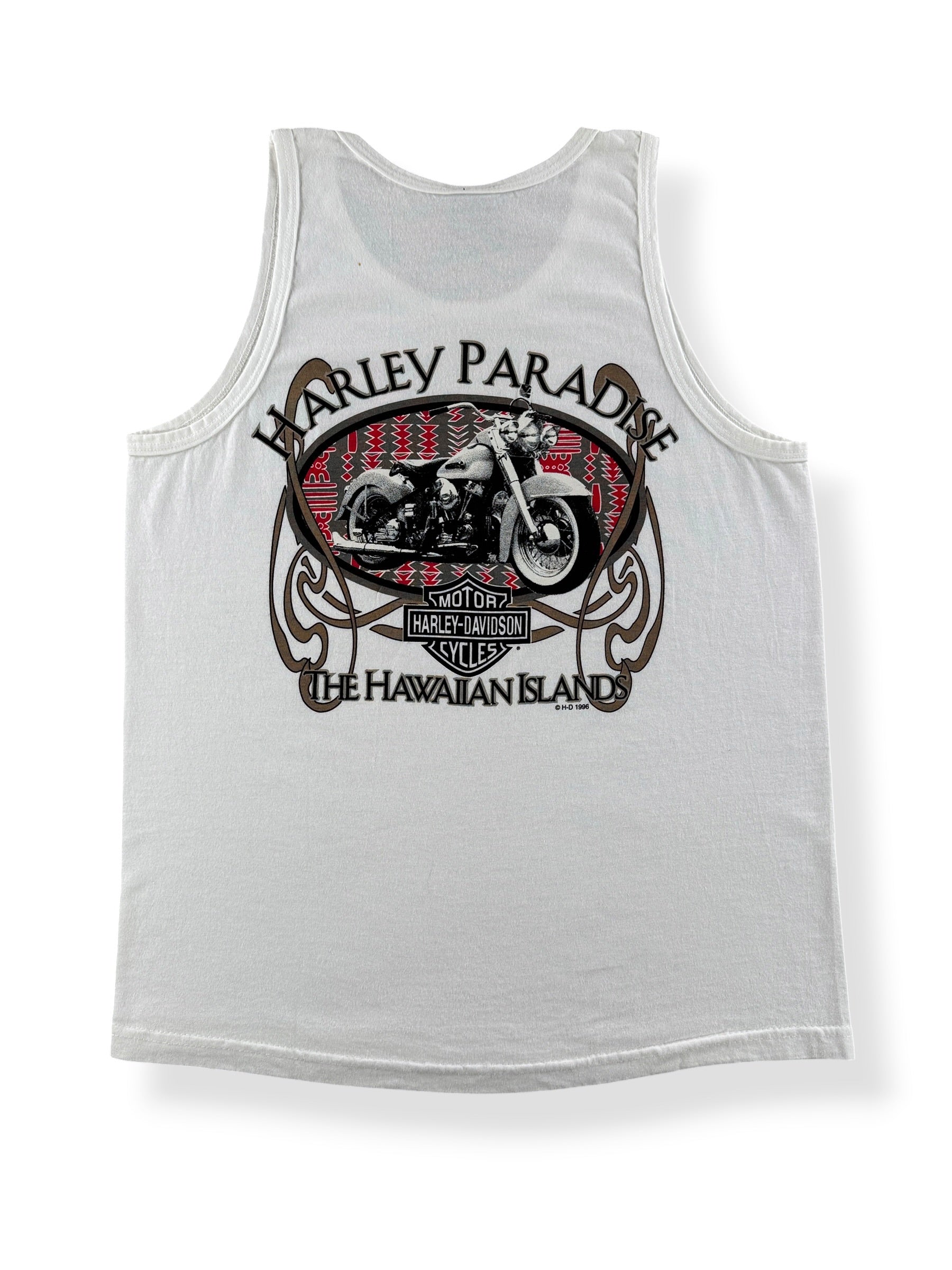 Back of Vintage Harley Davidson Hawaii Tank Top SZ M (Fits S)