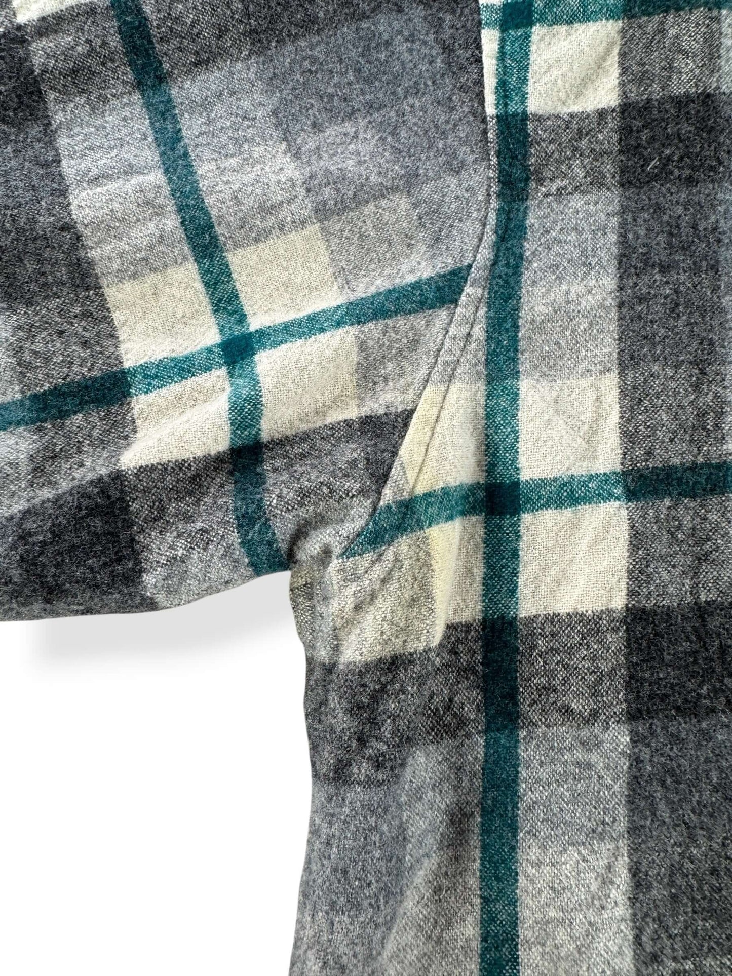 Stain on Vintage Grey & Green Pendleton Flannel SZ L - AS IS