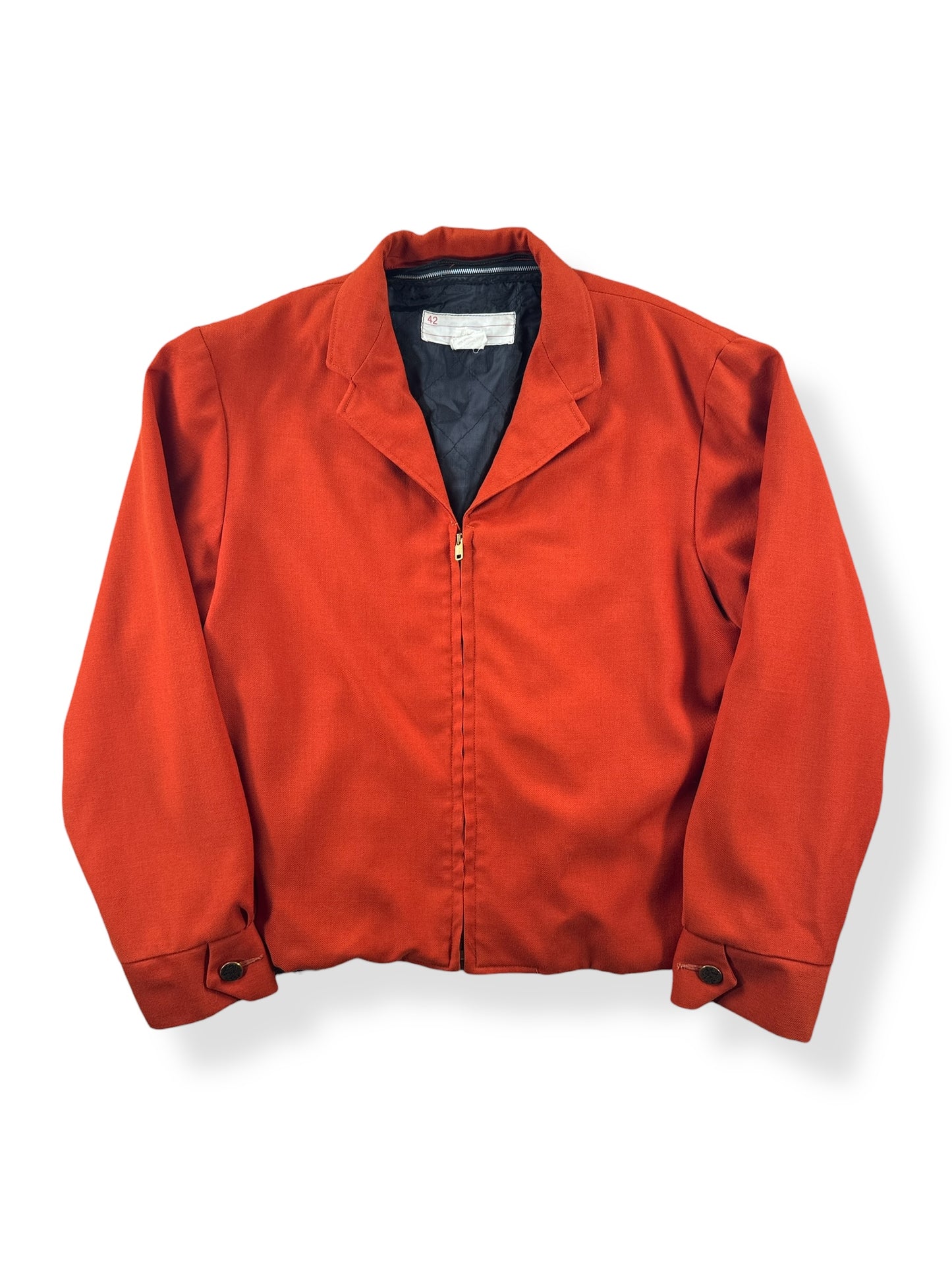 Front of Vintage Orange Gabardine Jacket SZ 42