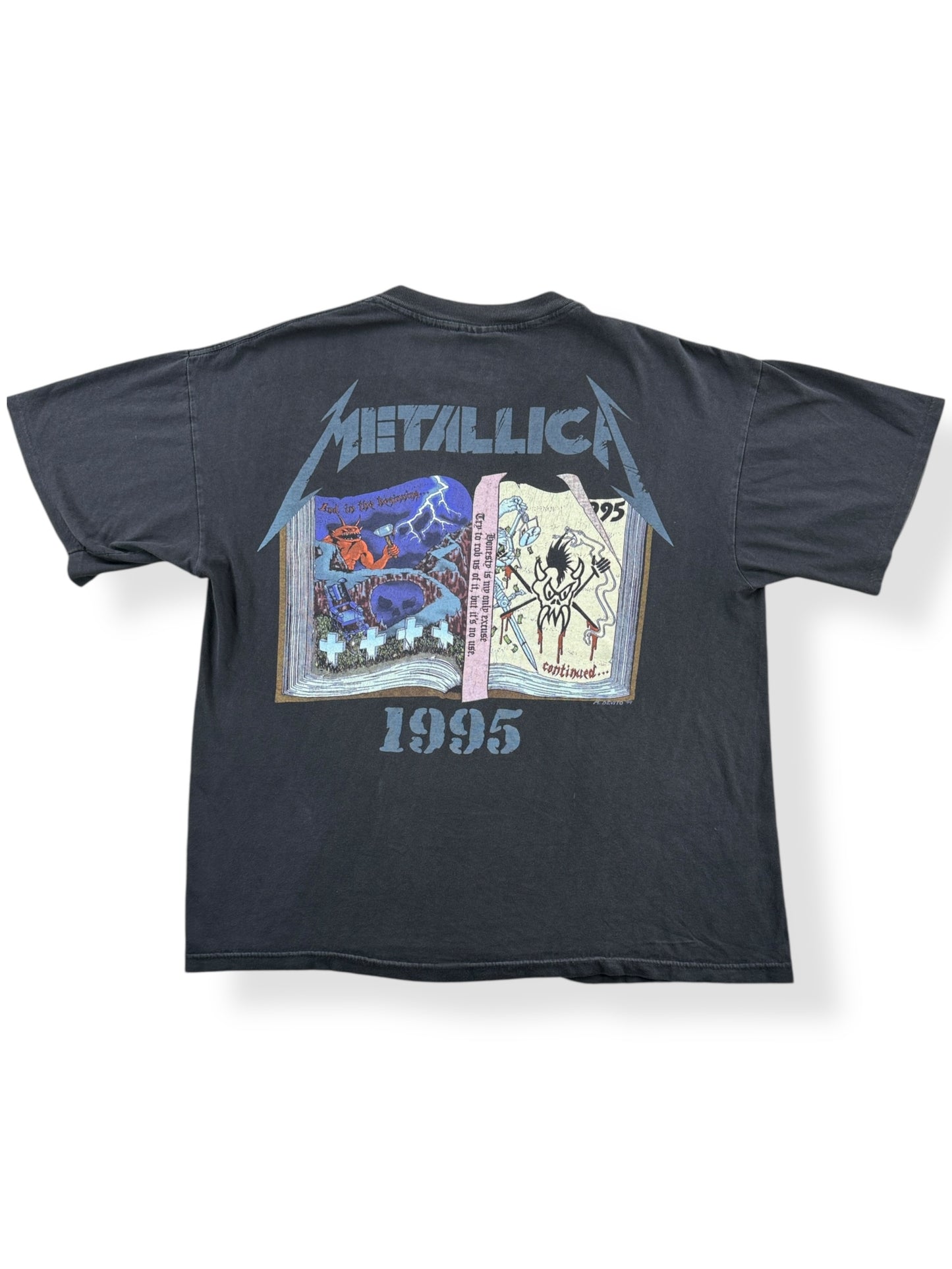 Back of Vintage 1995 Metallica Fan Club Tee SZ XL