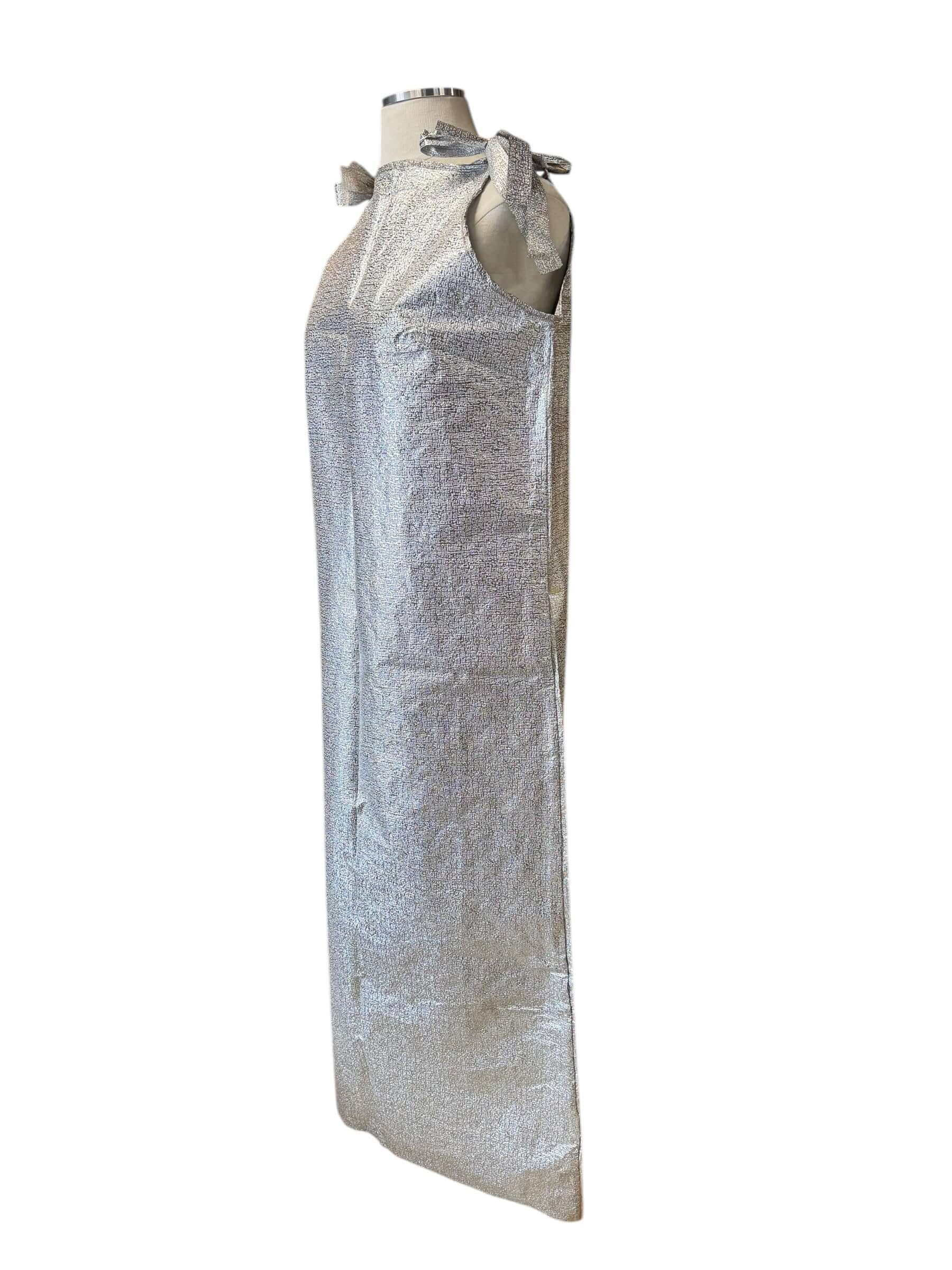 1960s Space Age Silver Paper Dress L-XL 1960s Space Age Silver Paper Dress L-XL