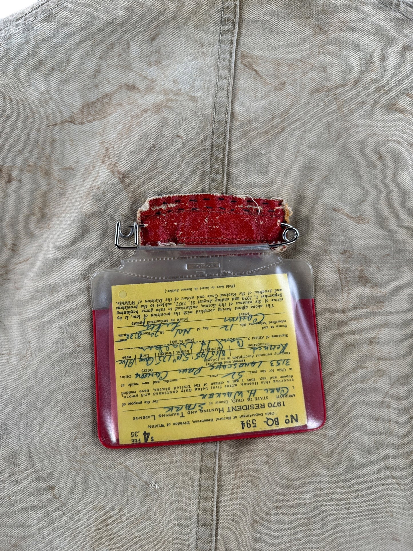 License on Vintage Hunting Jacket SZ L