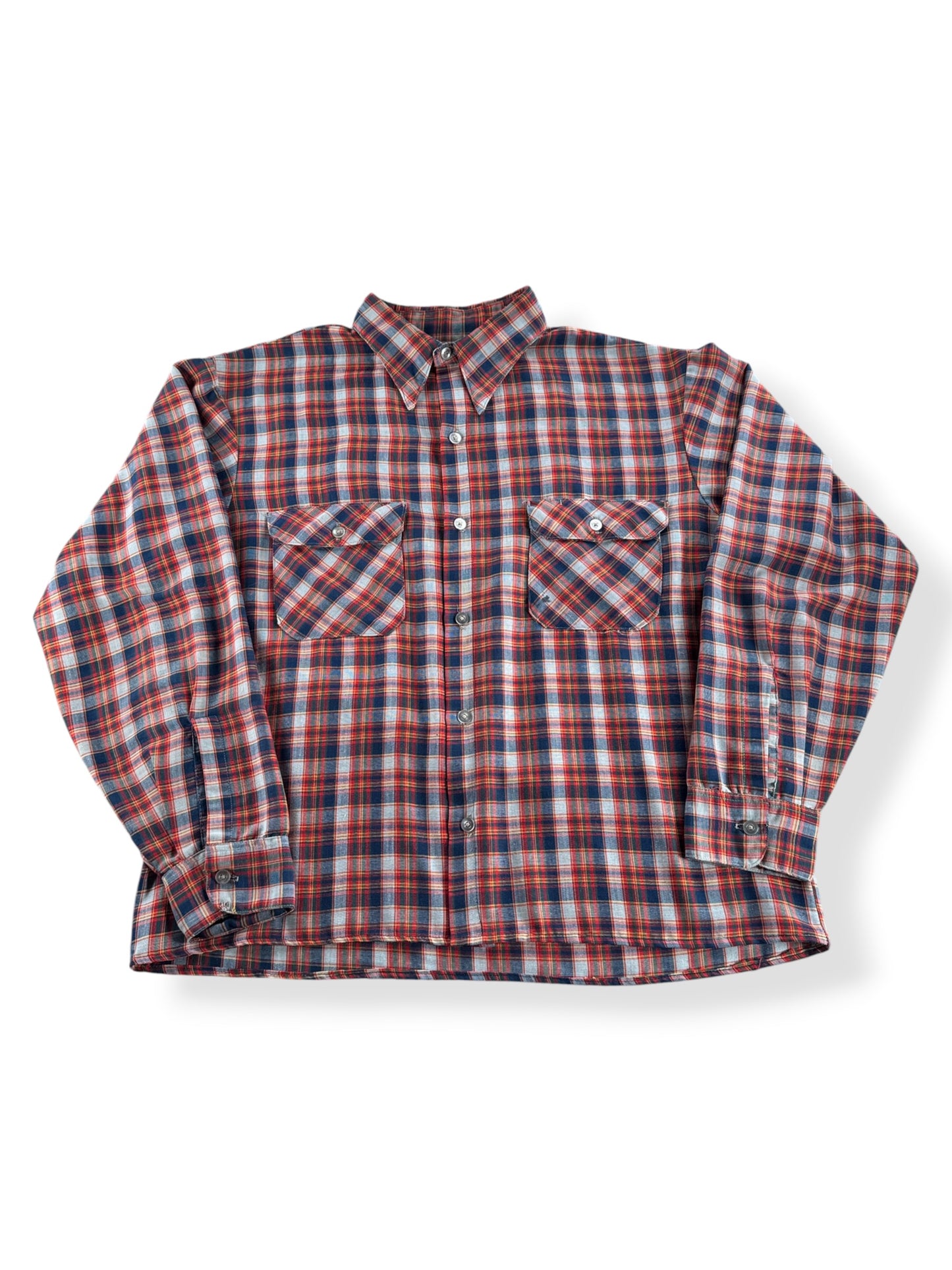 Front of Vintage Cropped Big Mac Plaid Shirt SZ L