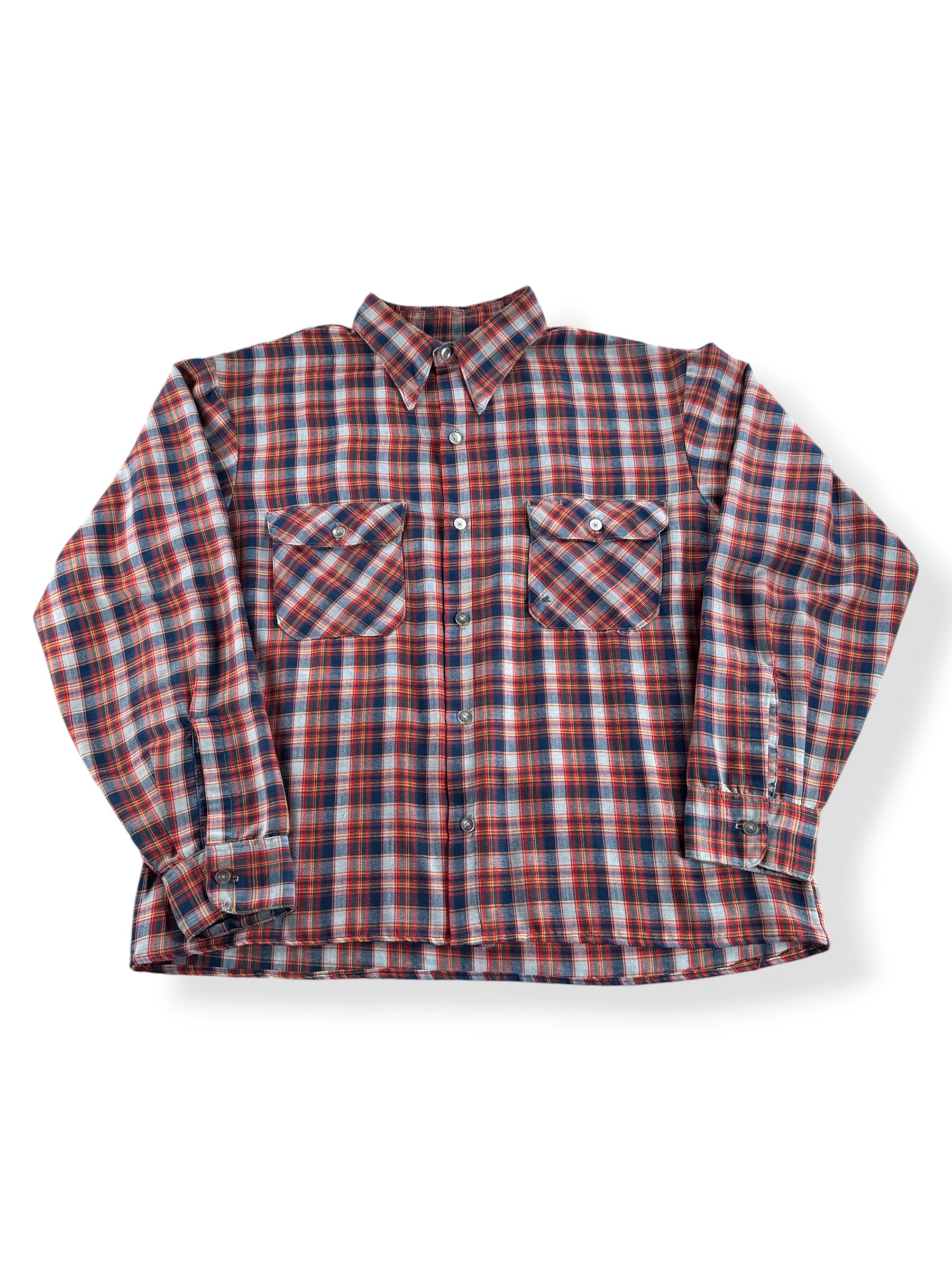 Front of Vintage Cropped Big Mac Plaid Shirt SZ L