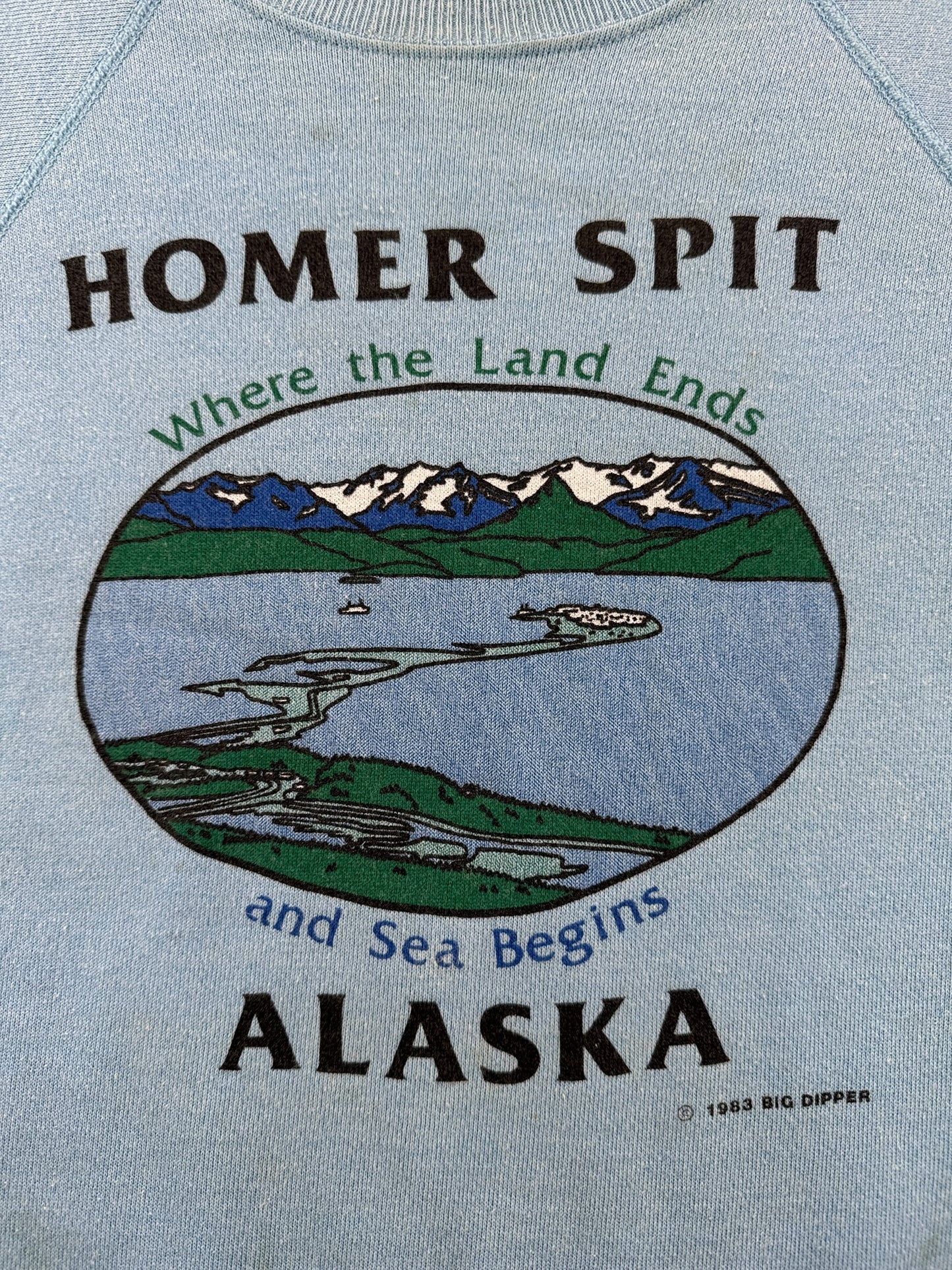 Graphic of Vintage Homer Spit Alaska Crewneck SZ M