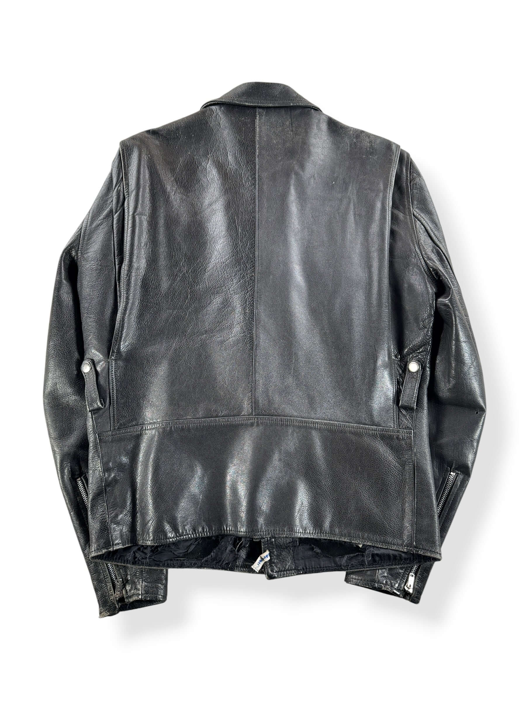 Back of Vintage Black Cowhide Leather Coat SZ M
