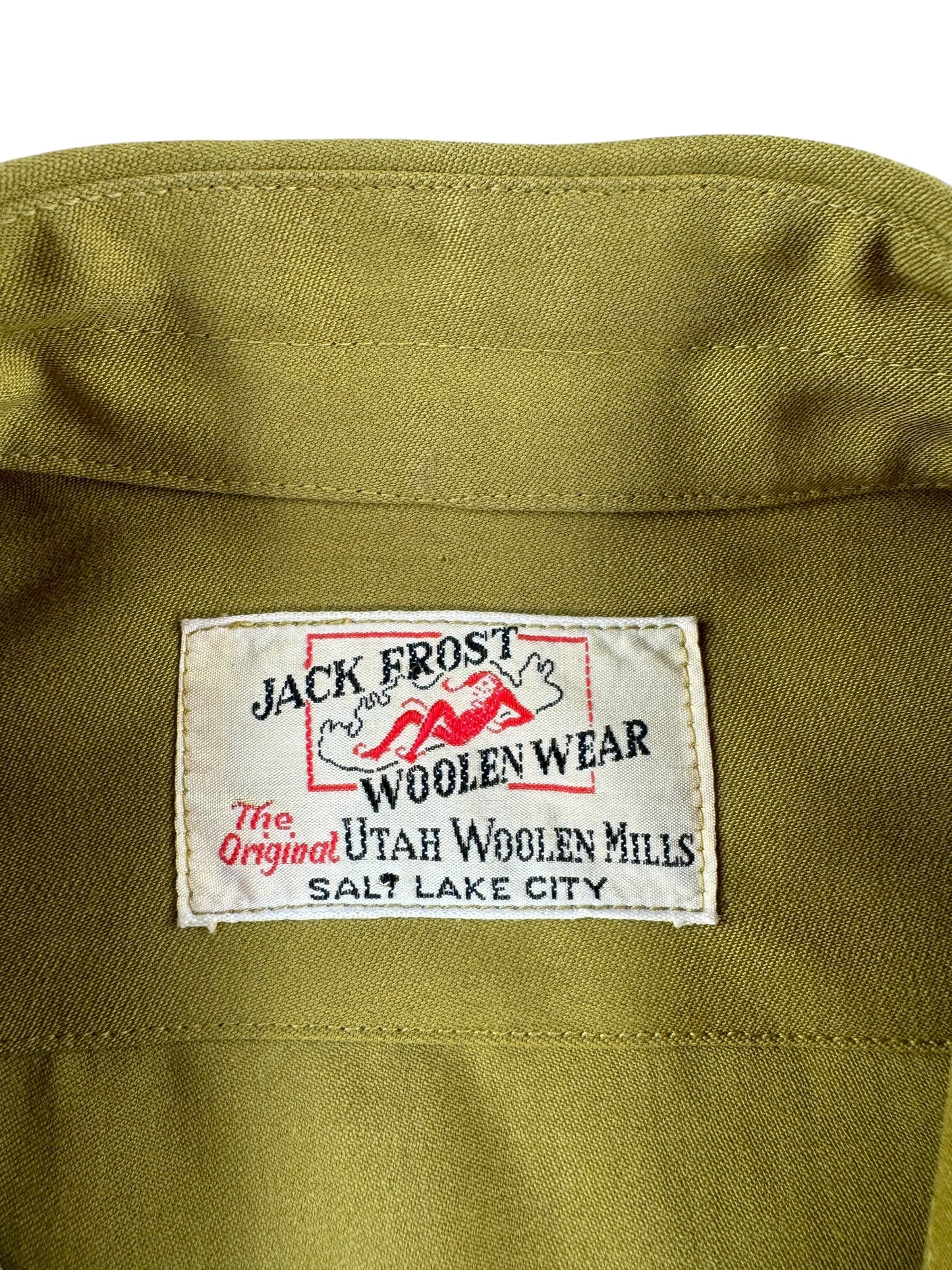 Tag on Vintage Jack Frost Chartreuse Pearl Snap SZ XXL