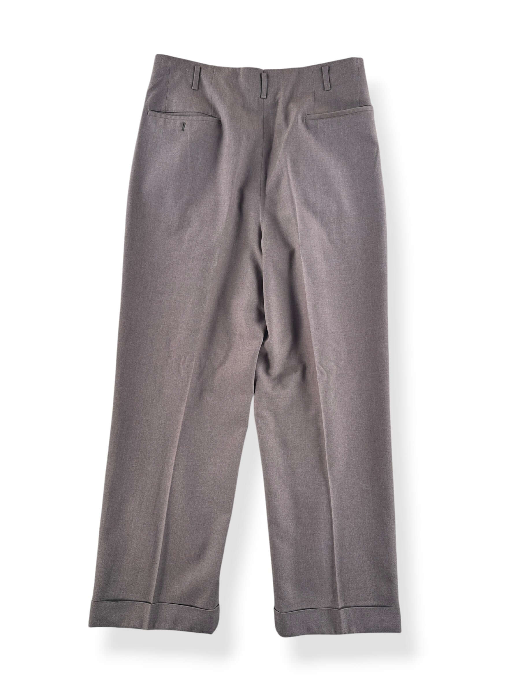 Back of Vintage 40s/50s Drop Loop Gabardine Trousers W32
