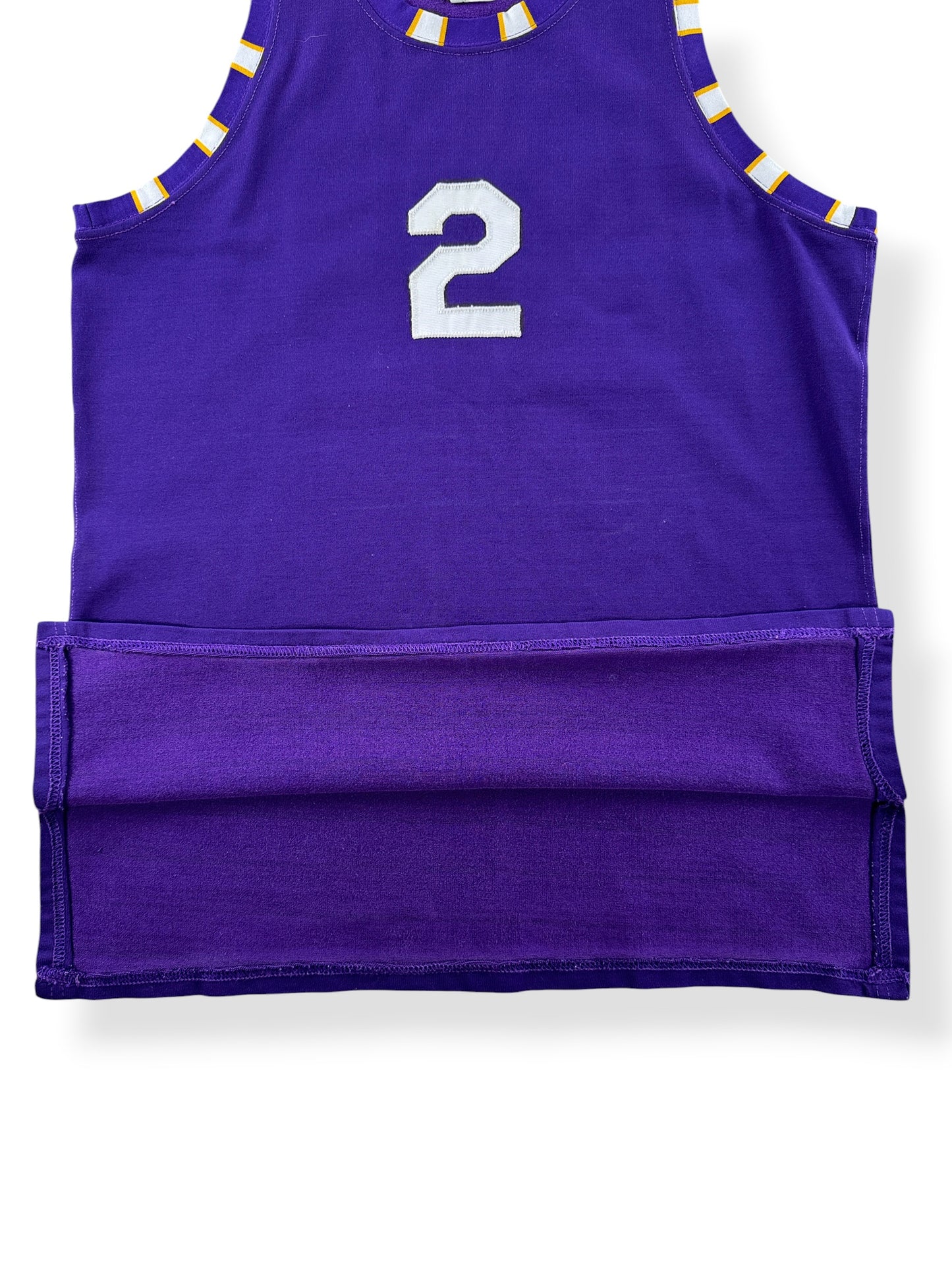 Inside of Vintage Southland "2" Purple Tank Top Jersey SZ L (Fits M)