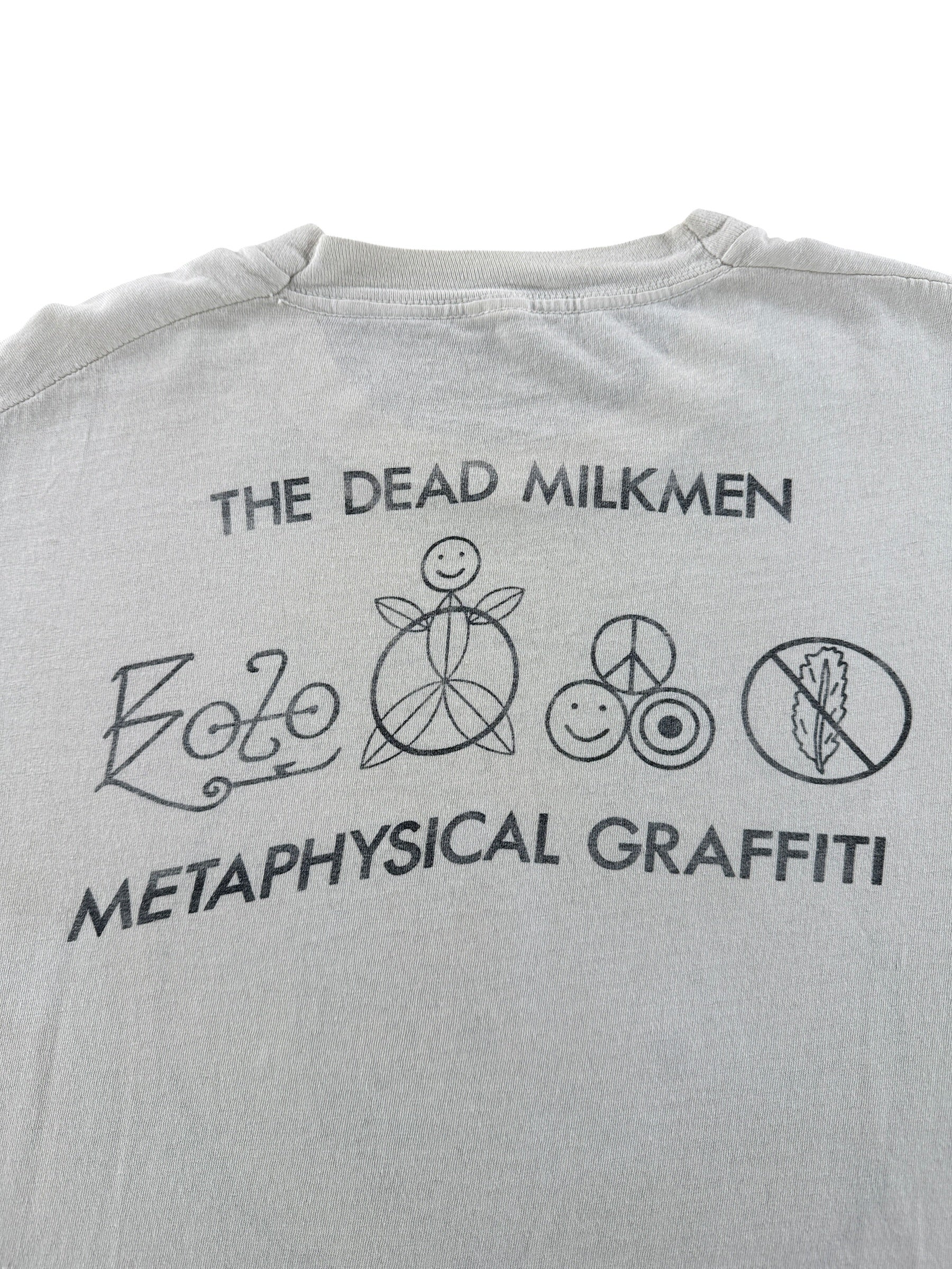 Back Graphic of Vintage Dead Milkmen Metaphysical Graffiti Tee SZ L