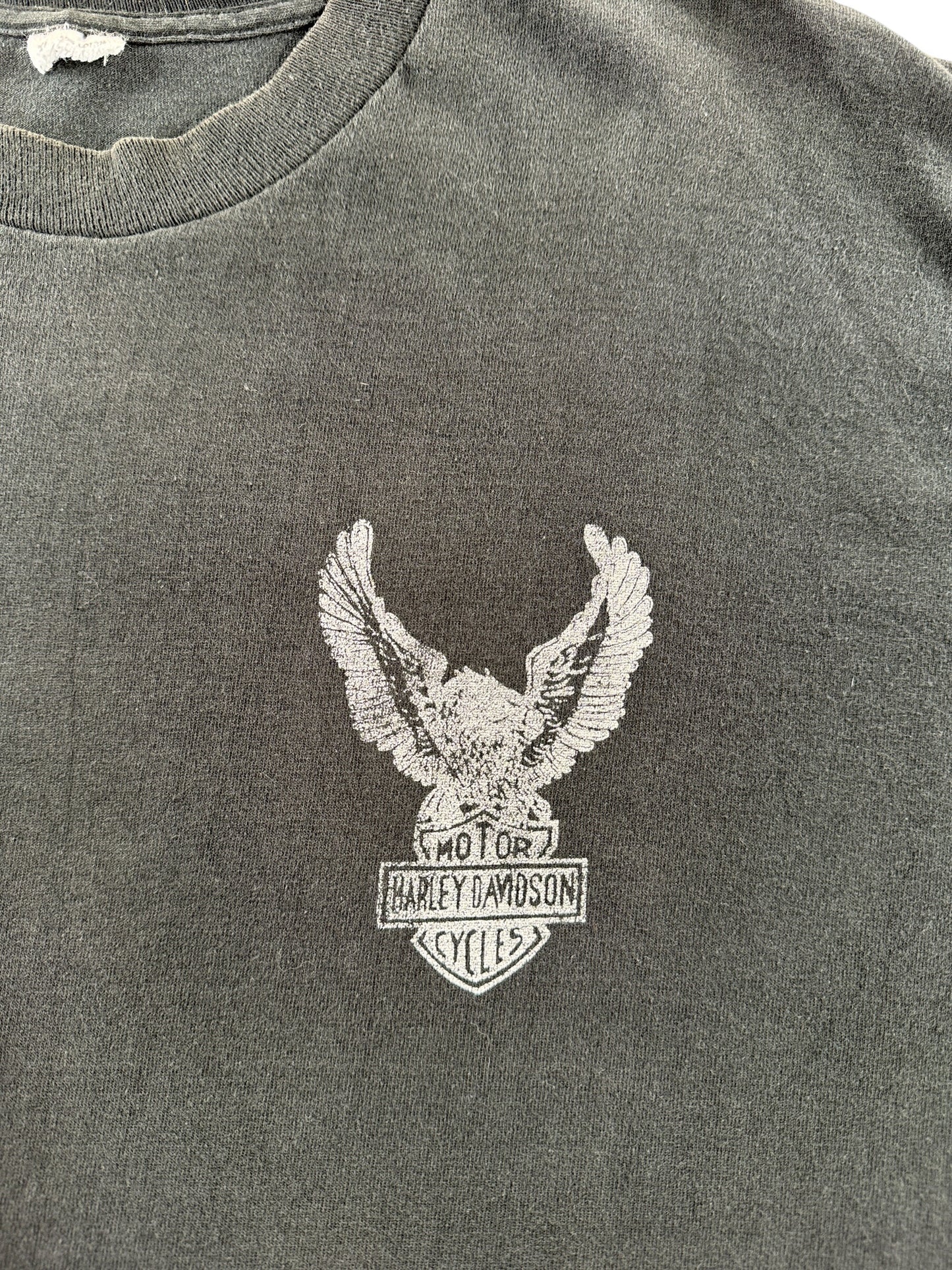 Graphic of Vintage Harley Davidson Eagle Has Landed Fader Tee SZ XL