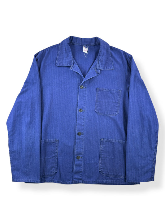 Front of Vintage Sanfor HBT French Chore Coat SZ L