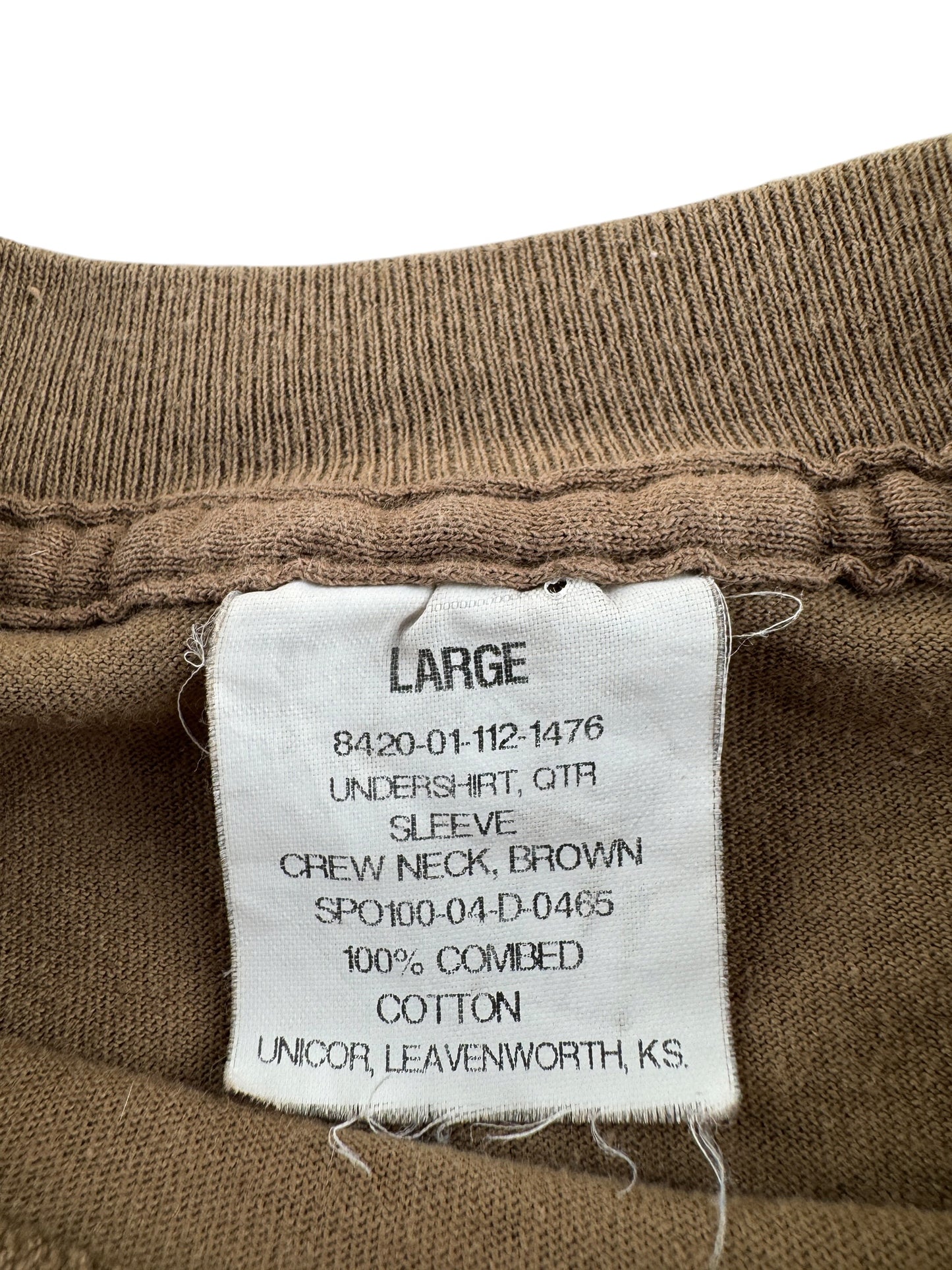 Tag on Vintage Brown Military Tee SZ L (Fits M)