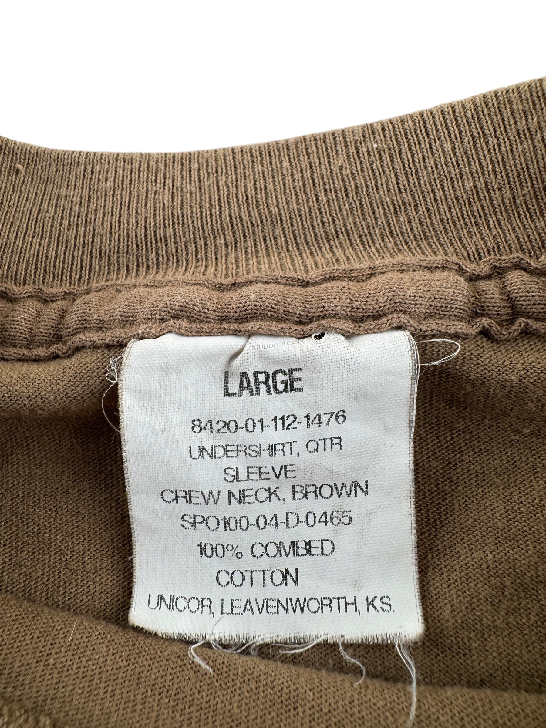 Tag on Vintage Brown Military Tee SZ L (Fits M)