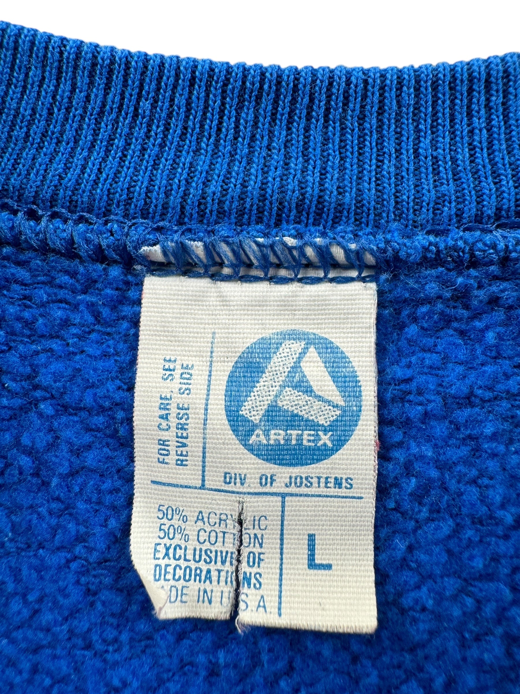 Tag on Vintage Air Force Academy Blue Flocked Crewneck SZ L
