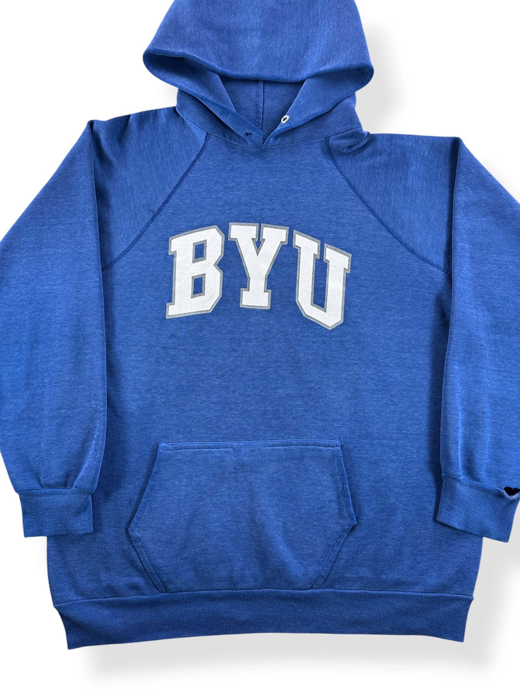 Front Close Up of Vintage BYU Hoodie SZ L