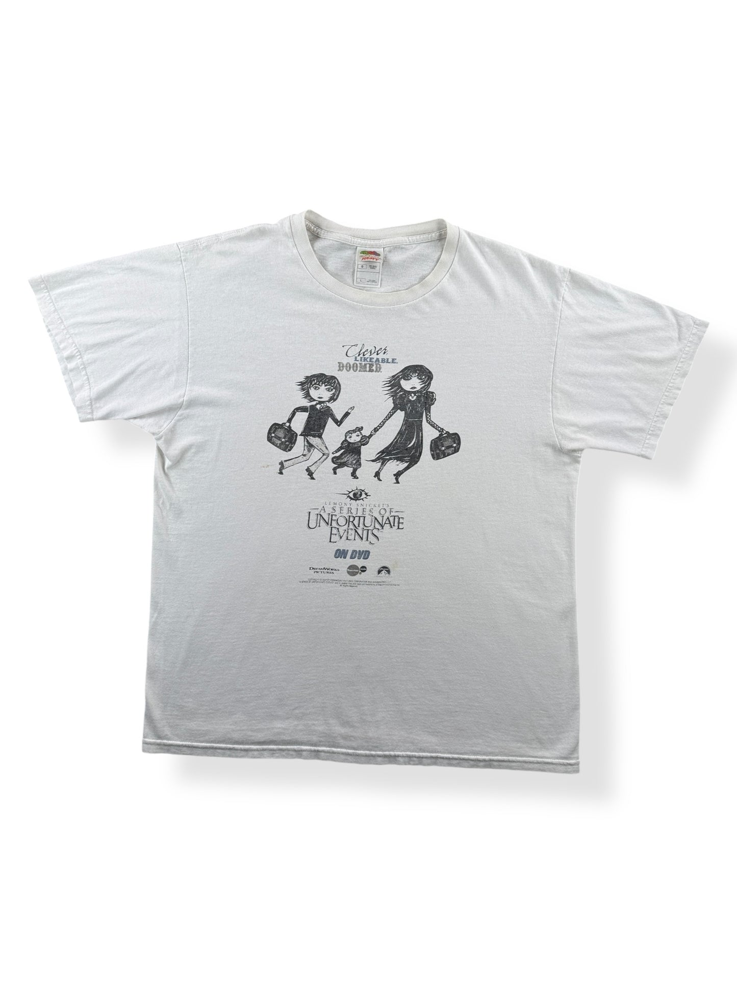 Front of Vintage A Series Of Unfortunate Events Tee SZ L