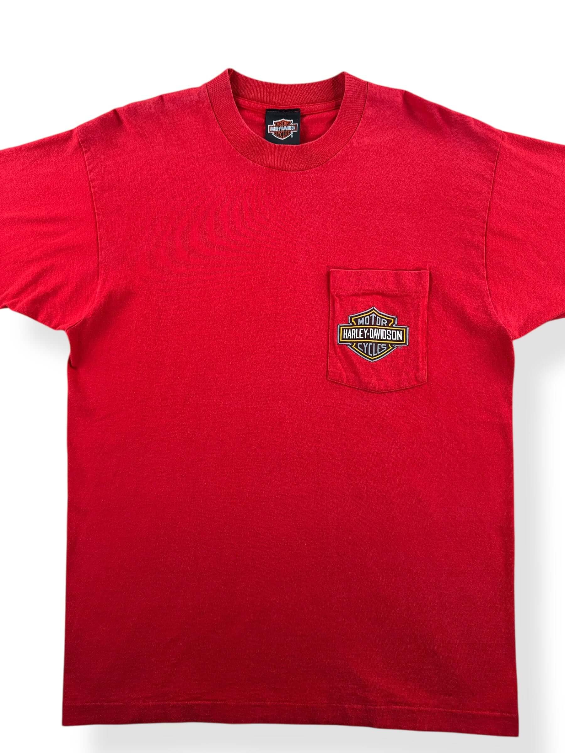 Front Close Up of Vintage Red Nashville Harley Tee SZ L