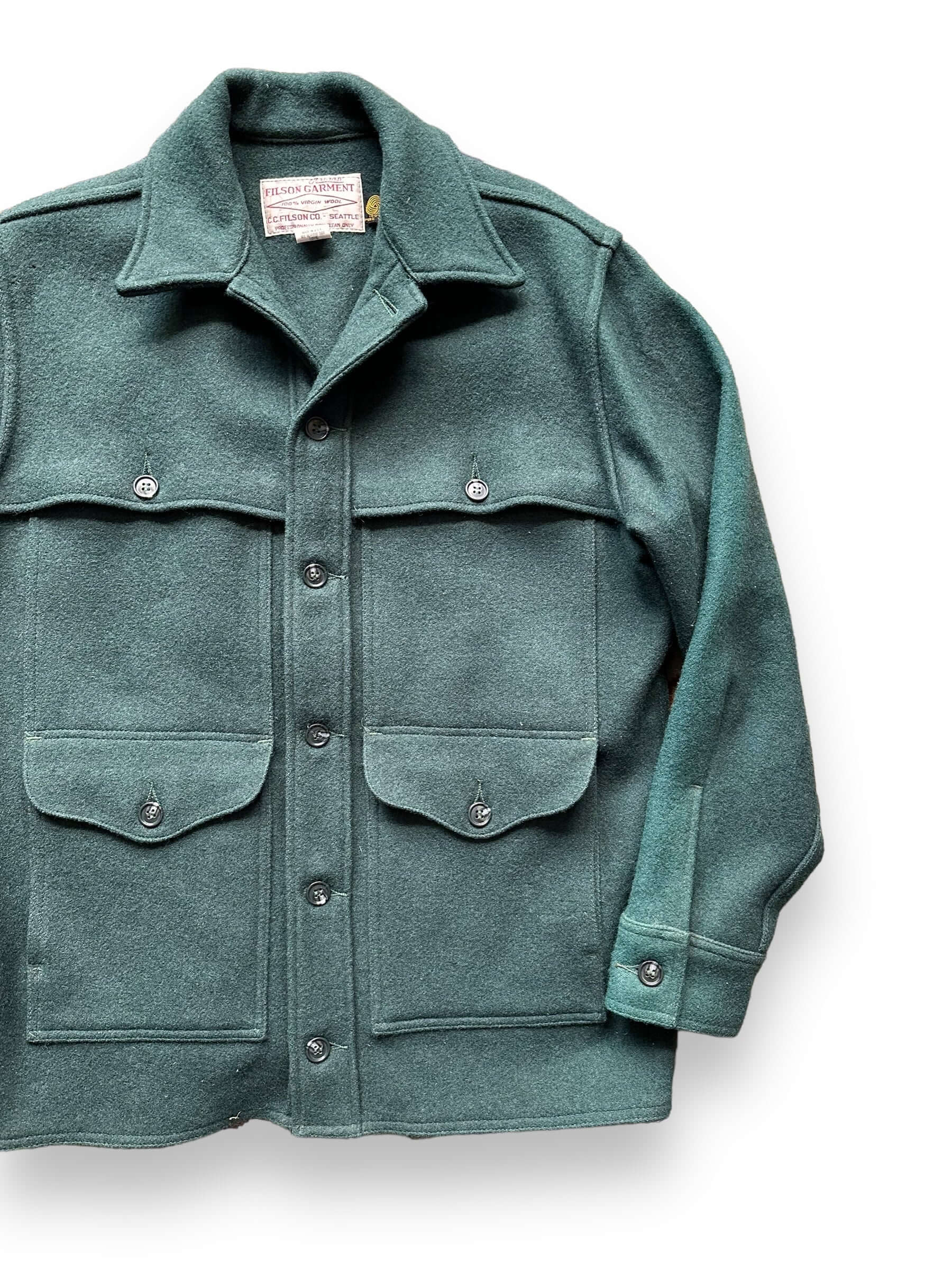 Front Left View of Vintage Filson USFS Wool Jacket SZ 40 |  Vintage Filson Workwear Seattle