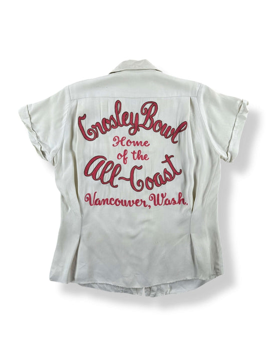 Back of Vintage Hazel Sinn Crossley Bowling Shirt SZ 34