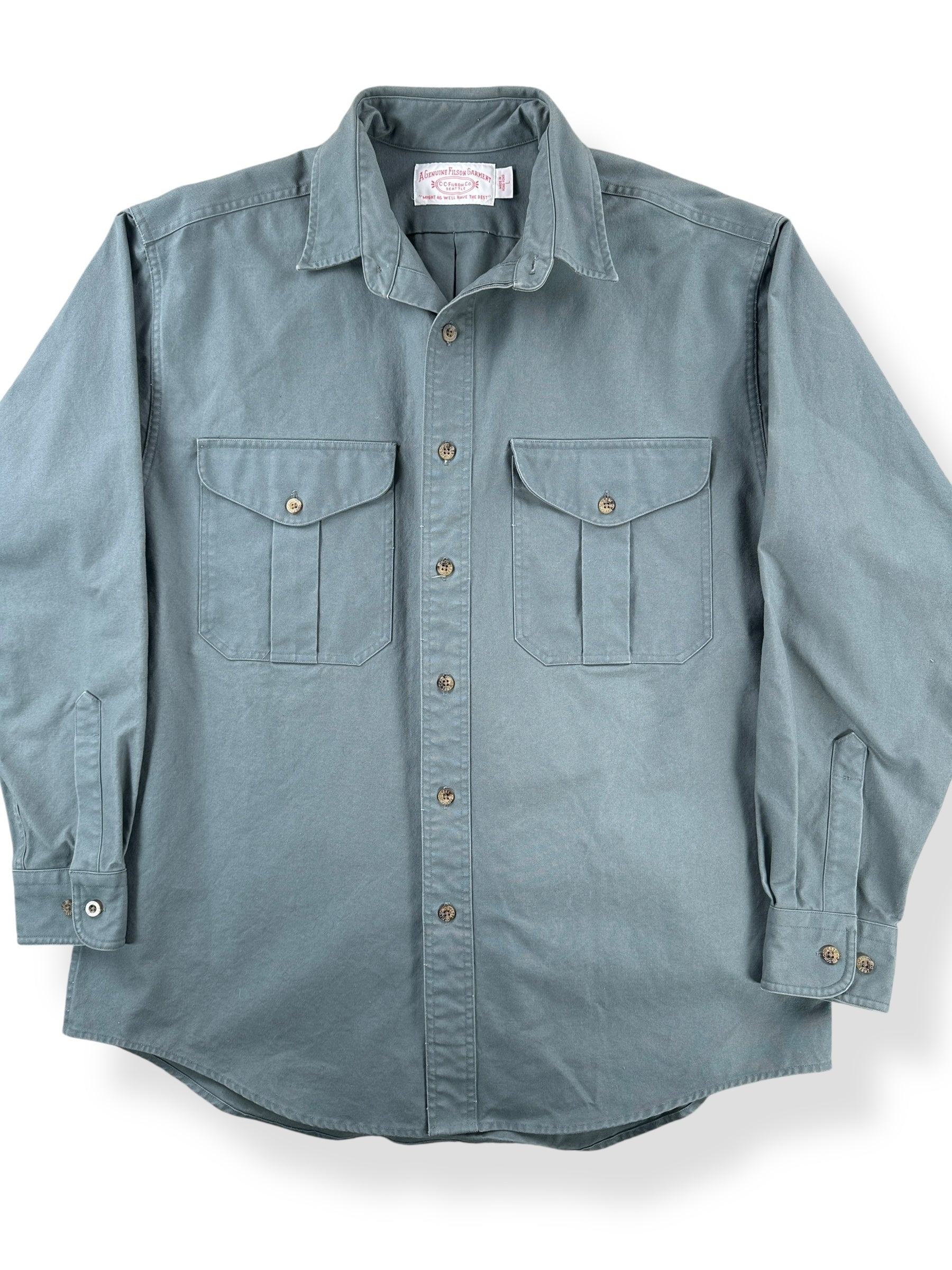 Front Close Up of Modern Filson Lightweight Guide Shirt SZ L