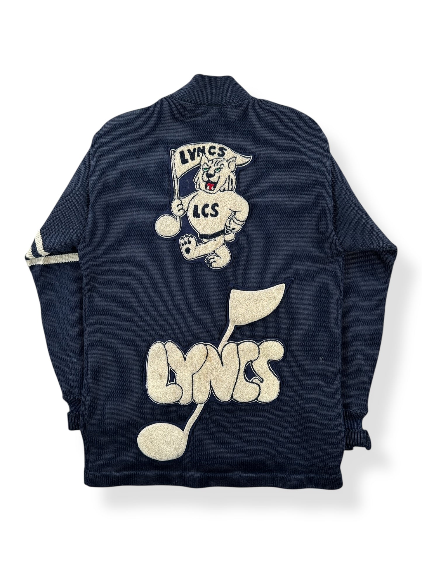 Back of Vintage Lynden Lyncs 1966 Varsity Sweater SZ XS