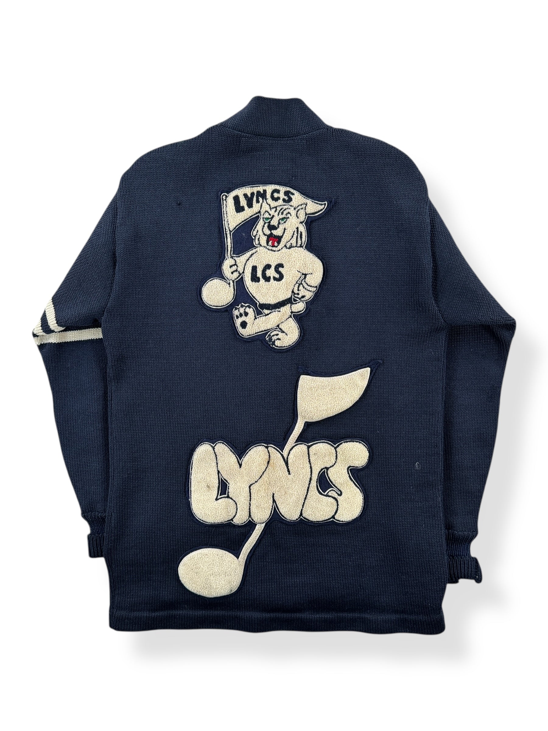Back of Vintage Lynden Lyncs 1966 Varsity Sweater SZ XS