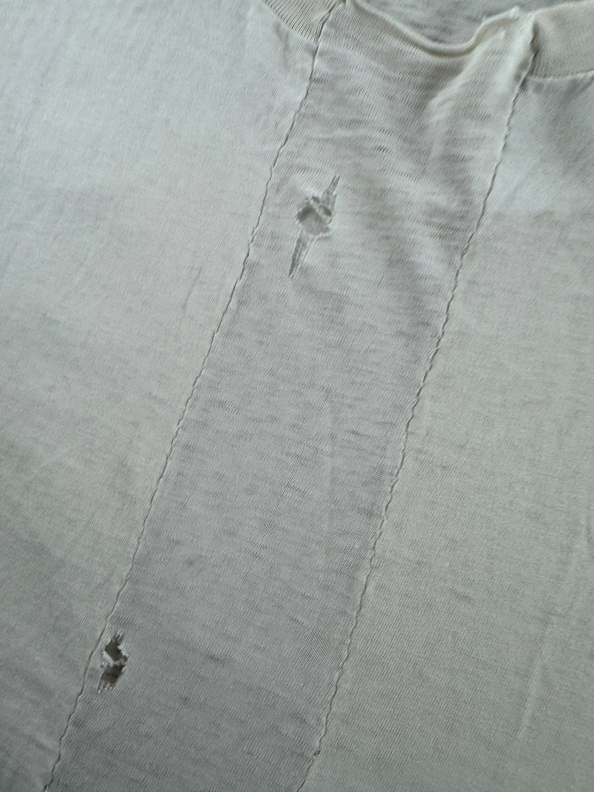 Repair on Vintage Heavily Repaired Blank White Tee SZ M