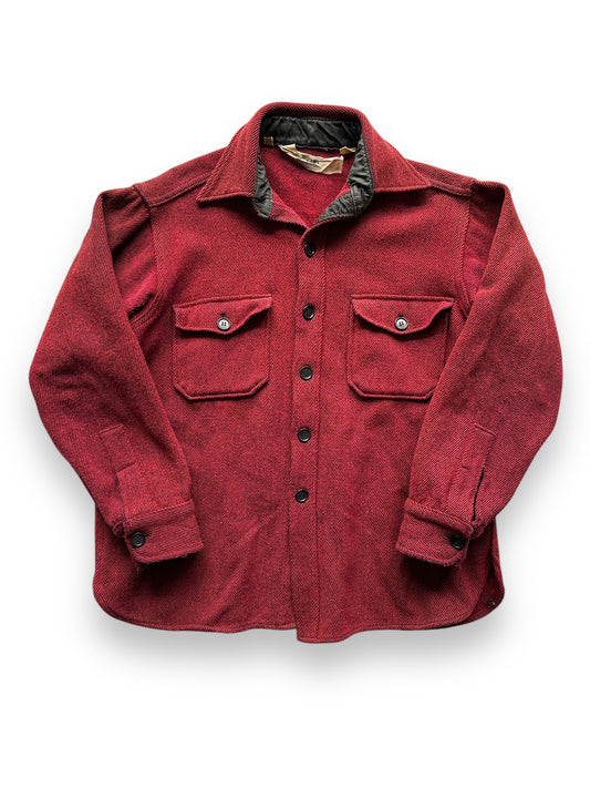 front of Vintage Woolrich Red Herringbone Wool Shirt SZ L