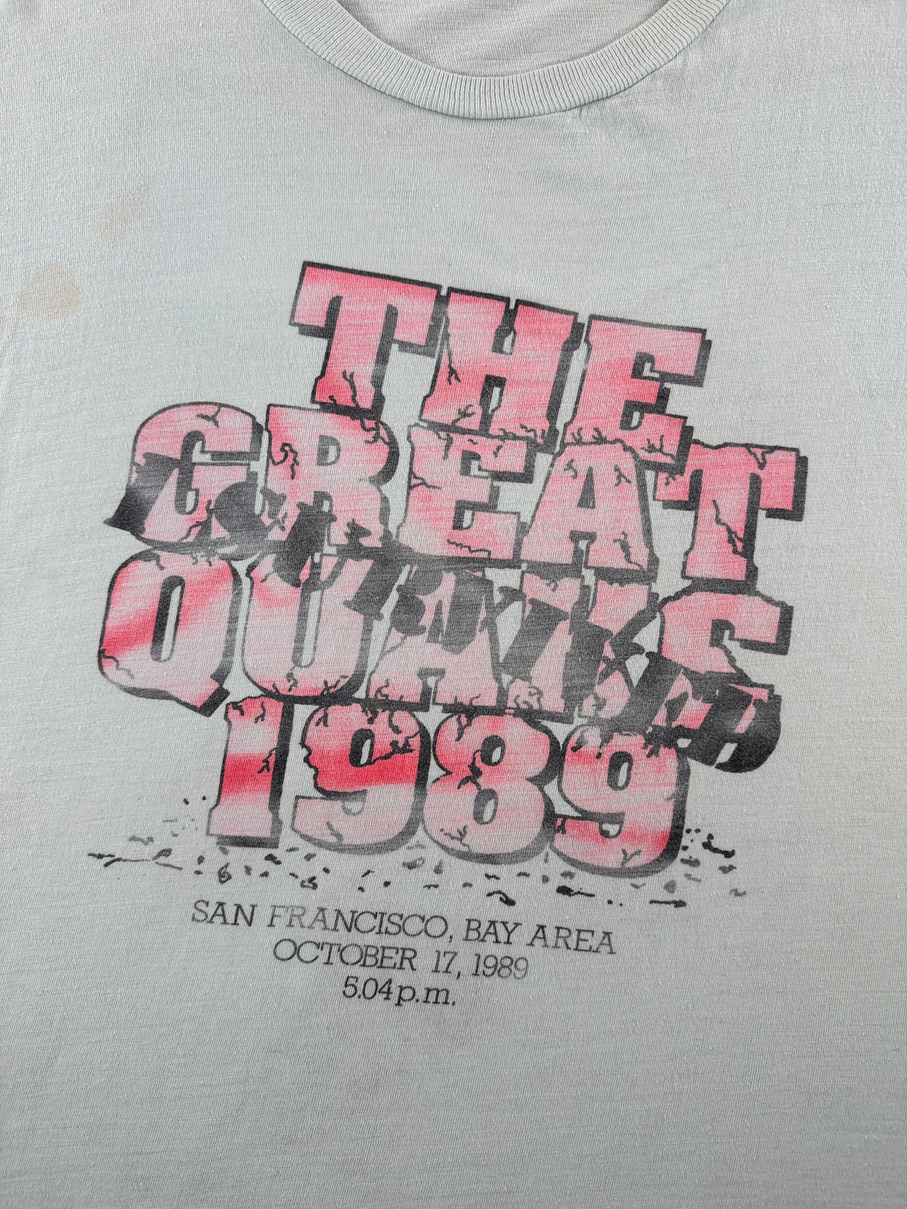 Graphic of Vintage 1989 Great Quake SF Fader Tee SZ L