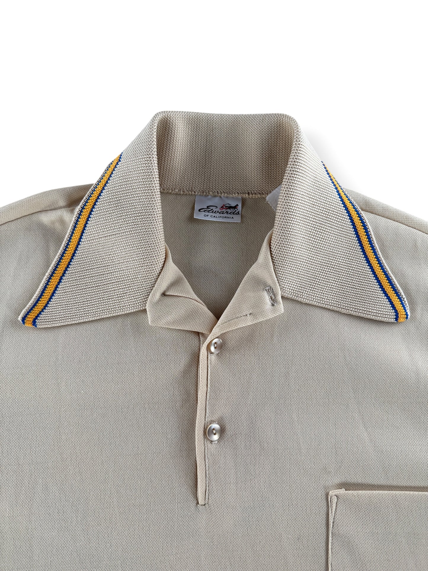 Collar on Vintage Edwards Polyester Polo Shirt SZ M