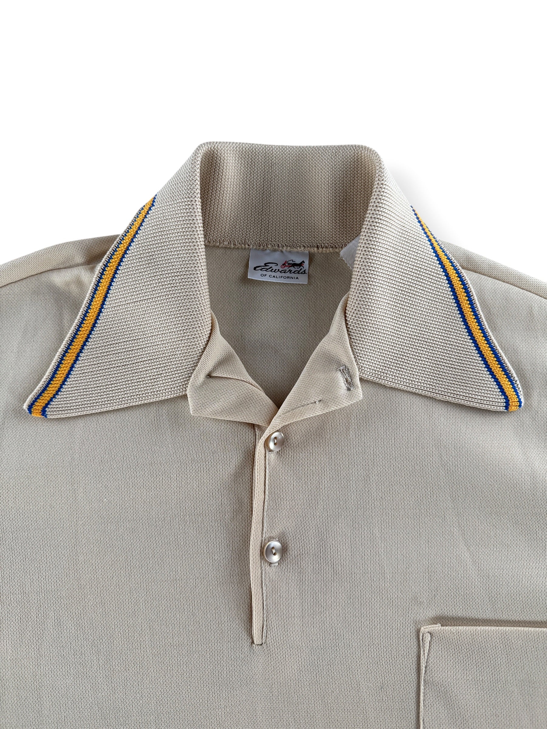 Collar on Vintage Edwards Polyester Polo Shirt SZ M
