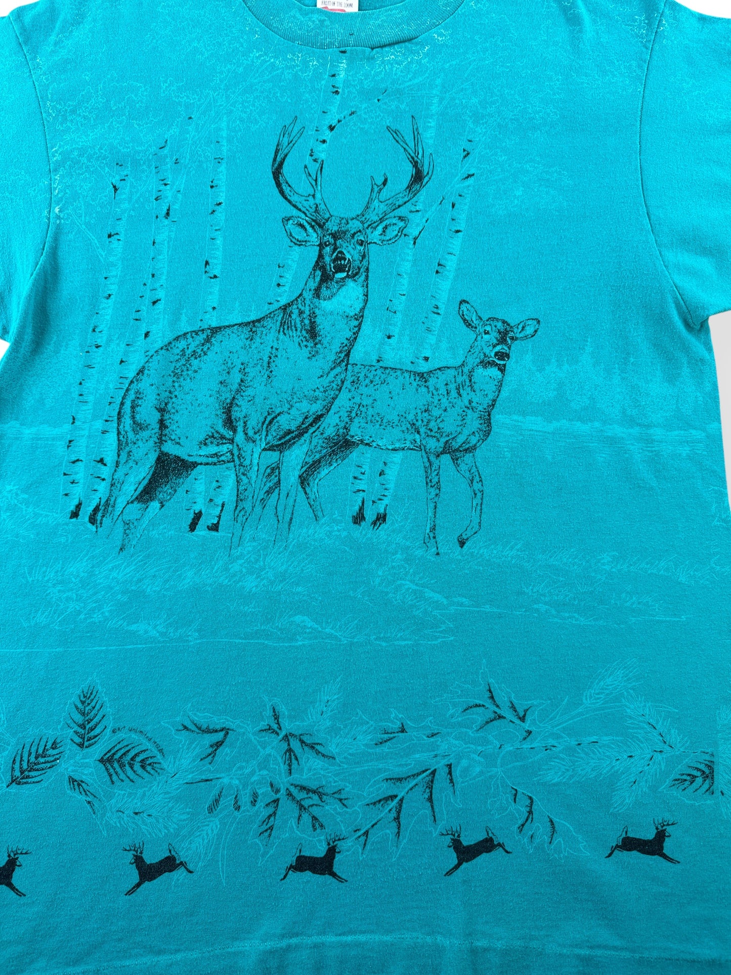 Graphic of Vintage Deer AOP Tee SZ L (Fits M)