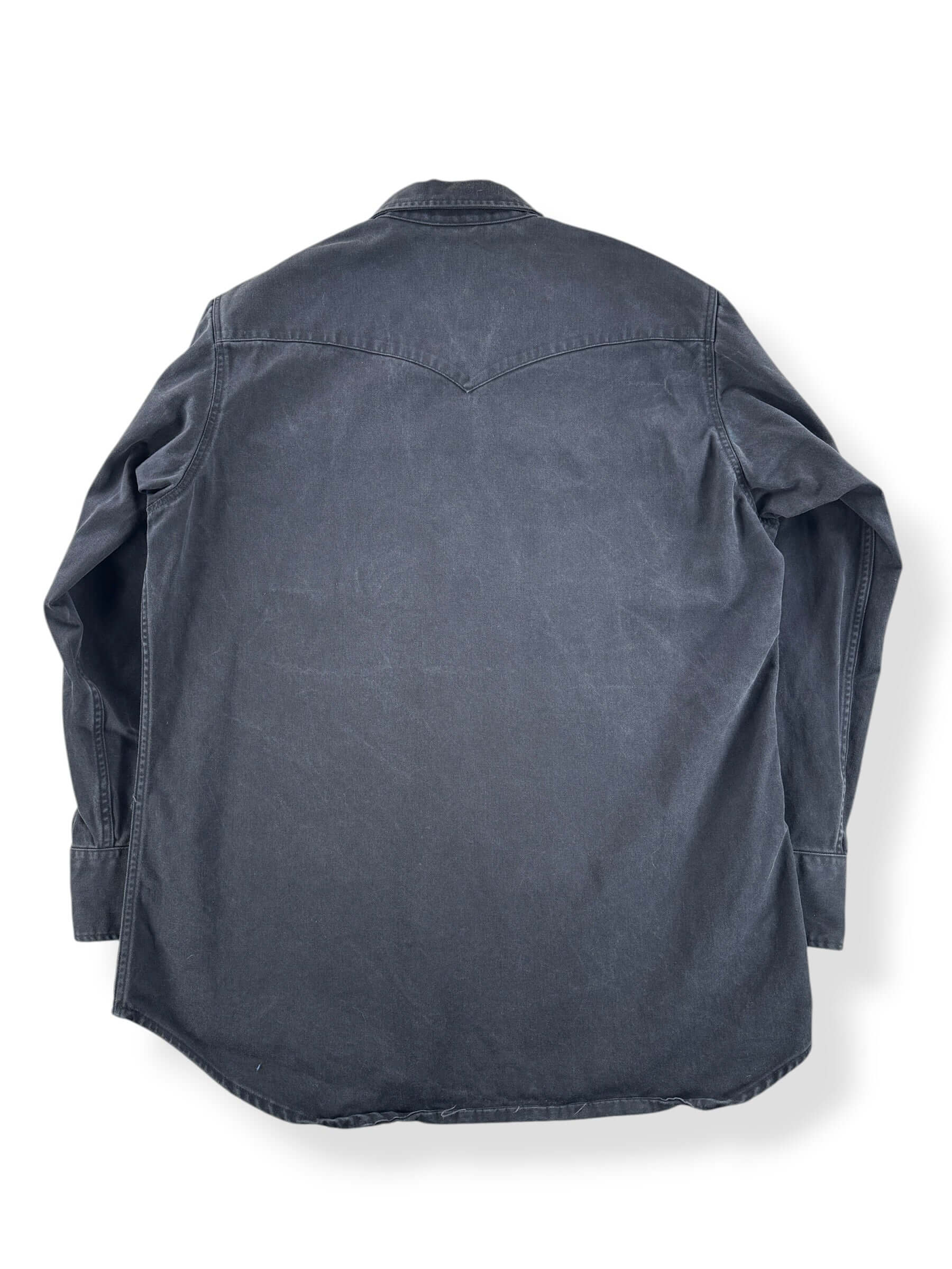 Back of Vintage Black Carhartt Pearl Snap SZ XL
