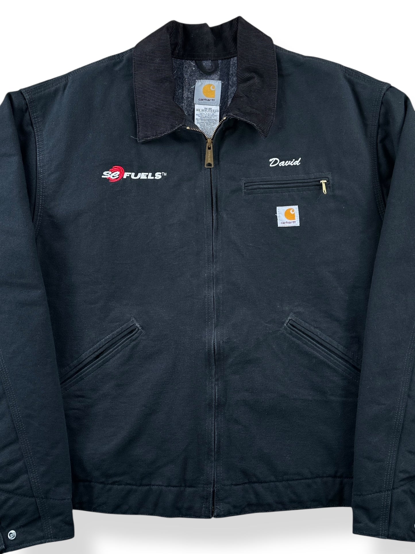 Front Close Up of Carhartt 76 Performance Lubricants Detroit Jacket SZ 50