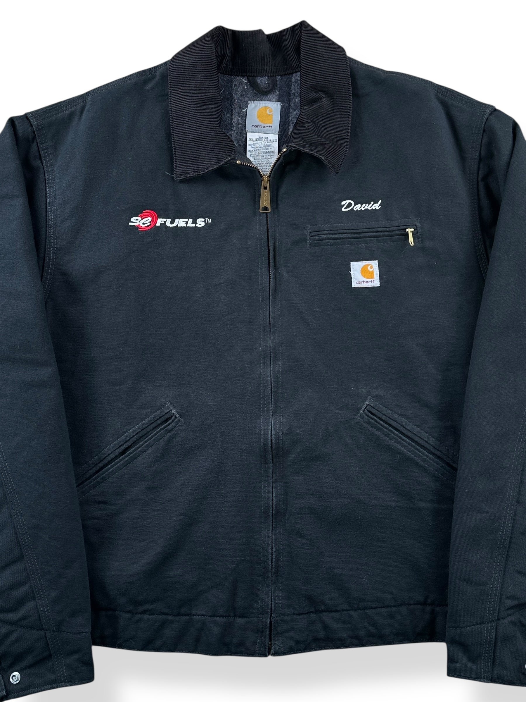 Front Close Up of Carhartt 76 Performance Lubricants Detroit Jacket SZ 50