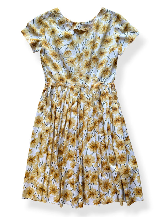 Front of Vintage 1950s Yellow Flower Dress SZ M