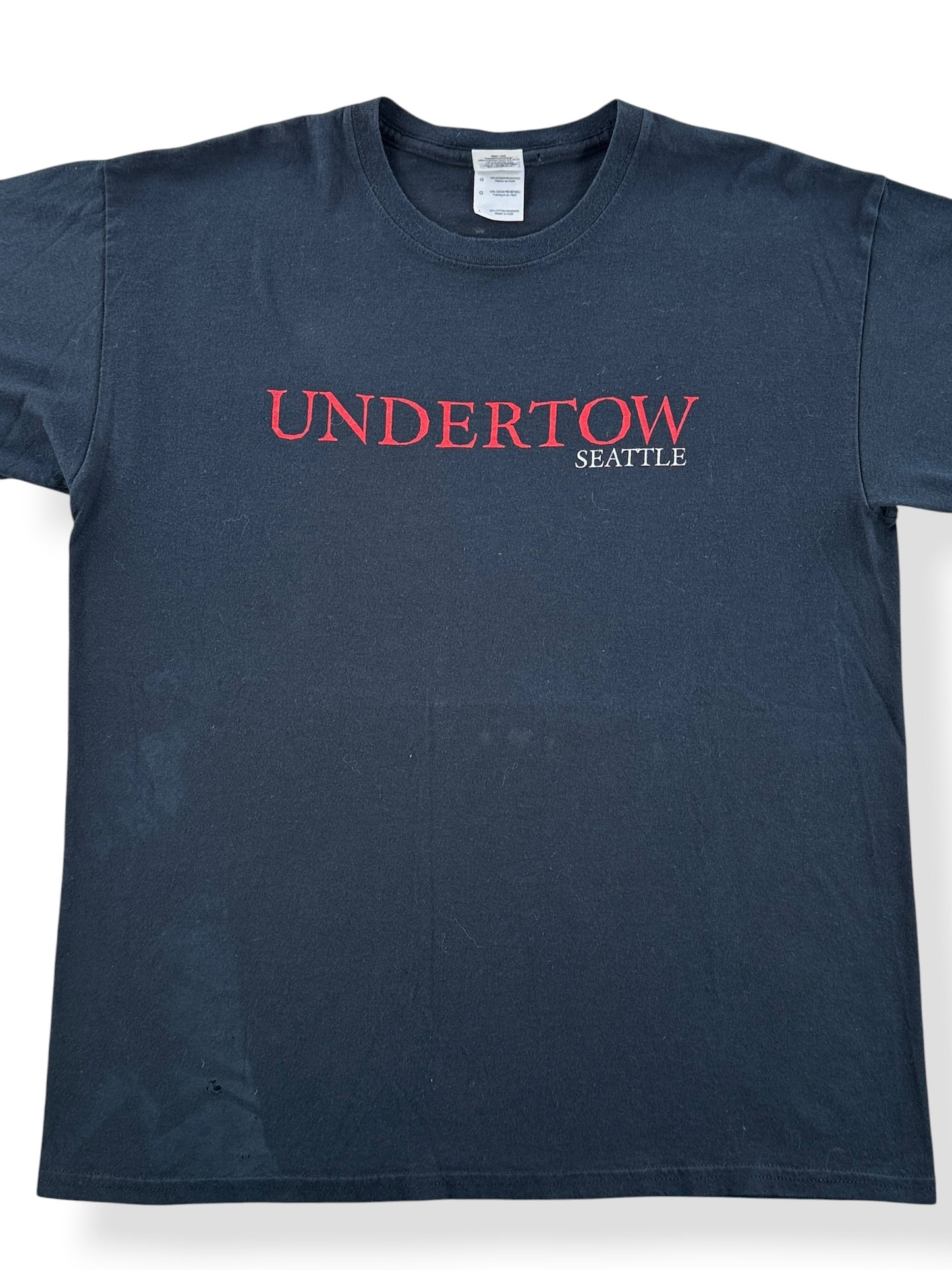 Front Close Up of Vintage Undertow Seattle Straight Edge Hardcore Tee SZ L