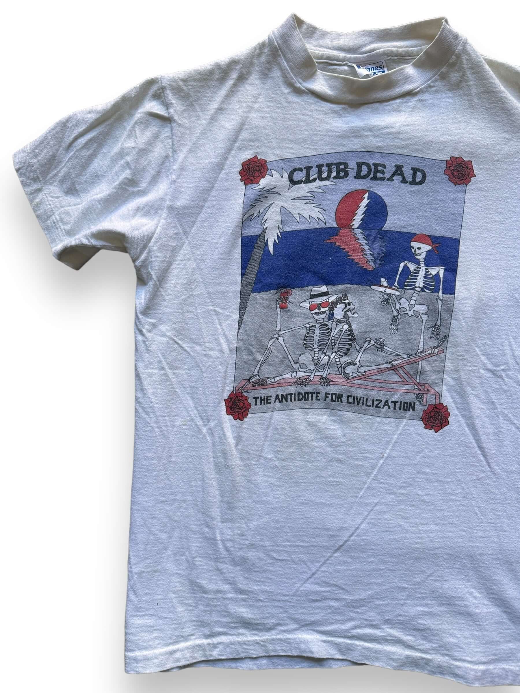 Front Right View of Vintage Club Dead Grateful Dead Single Stitch Tee SZ M