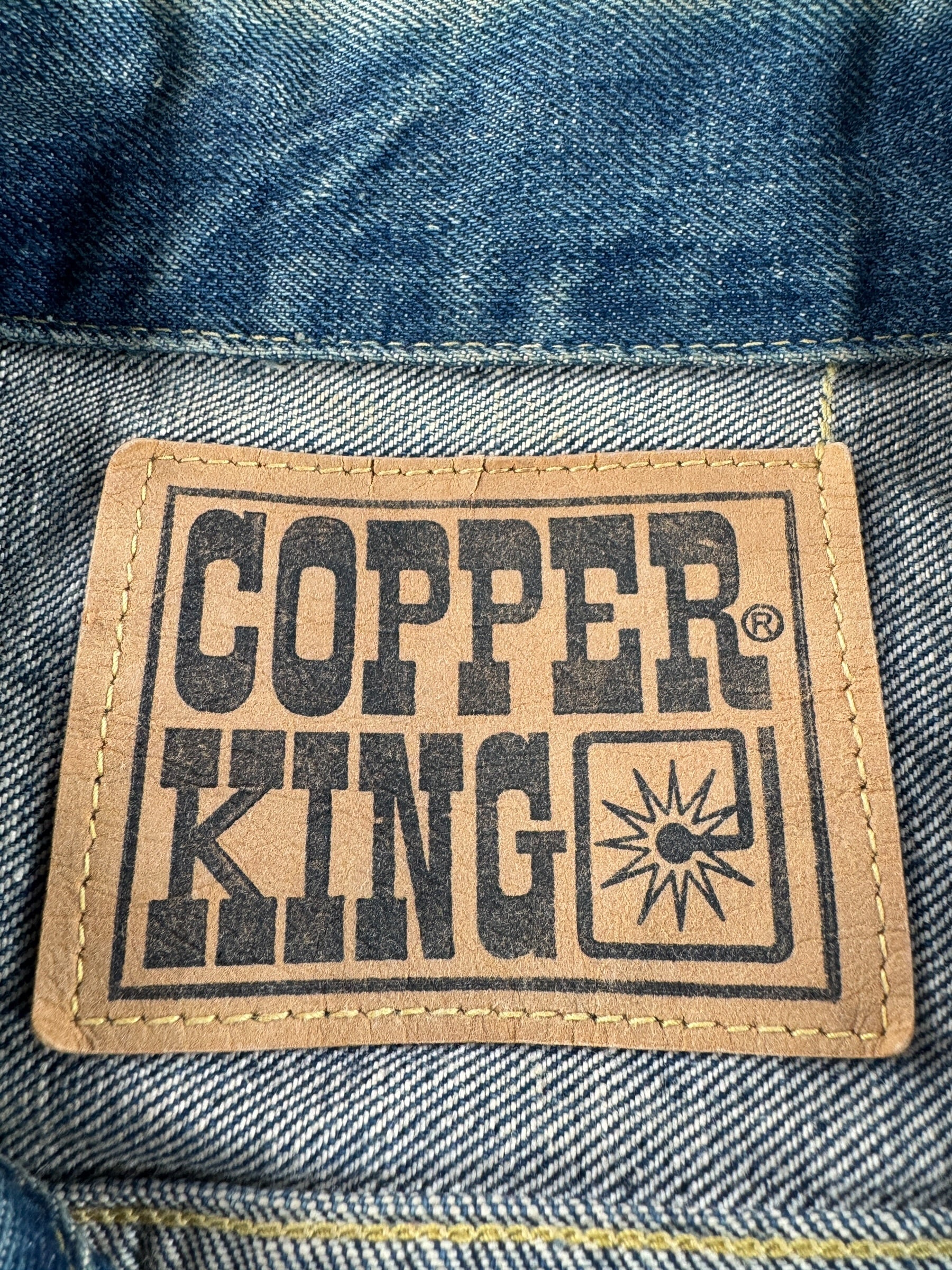 Label on Vintage Copper King Denim Trucker Jacket SZ M
