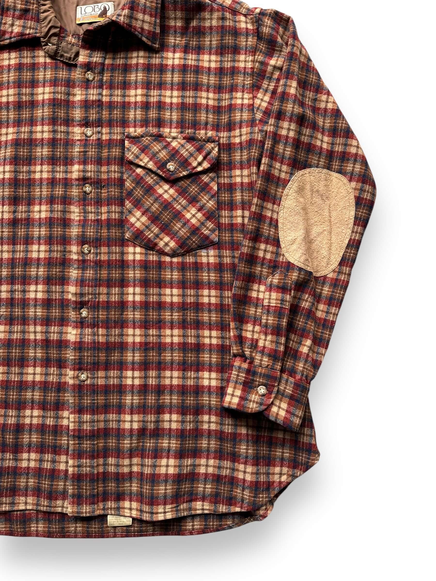 front left of Vintage Pendleton Lobo Red/Brown Plaid Flannel SZ XL